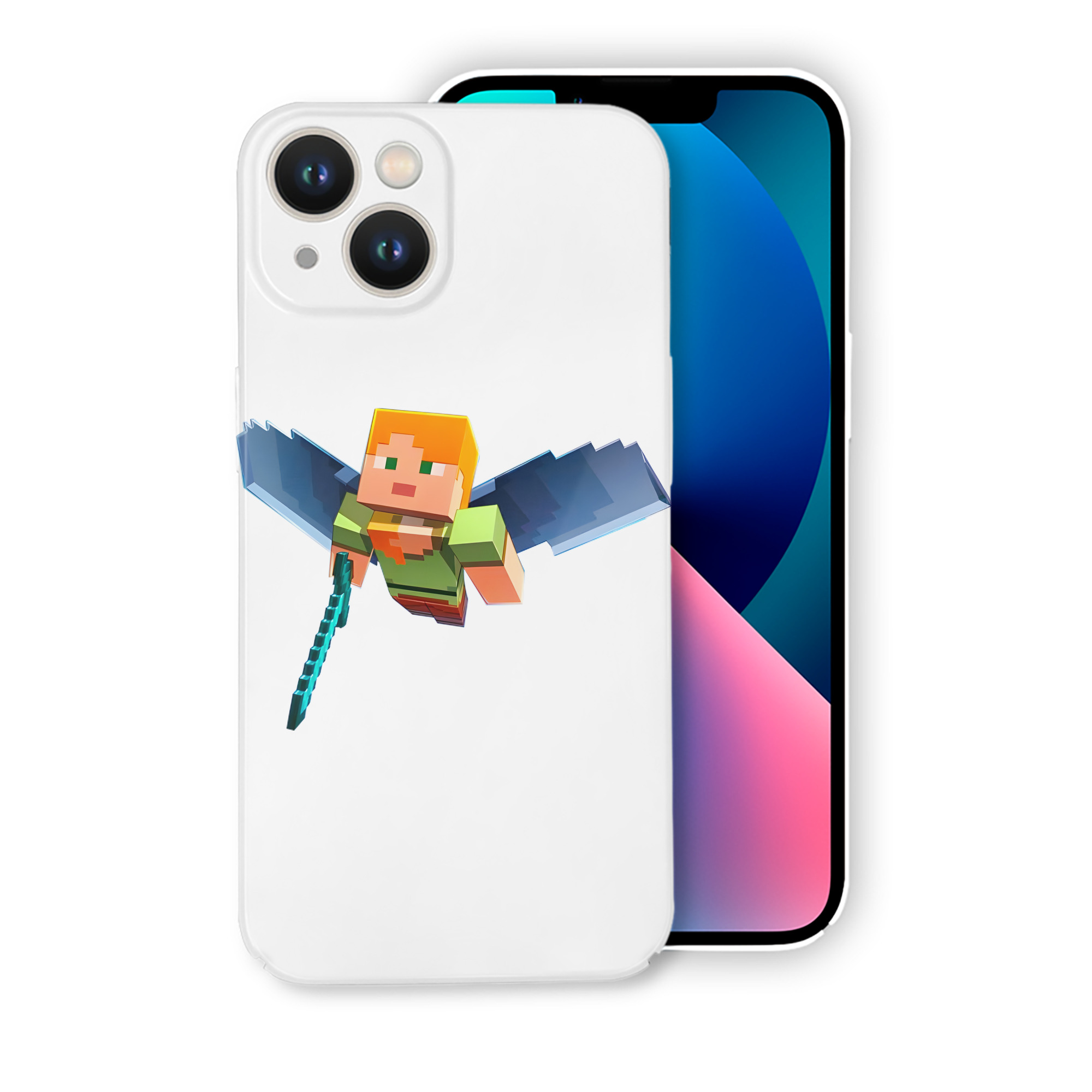 （画像用） マインクラフト ブロックの世界 Minecraft MC Block world 【iPhone 14シリーズ対応】ハードケース