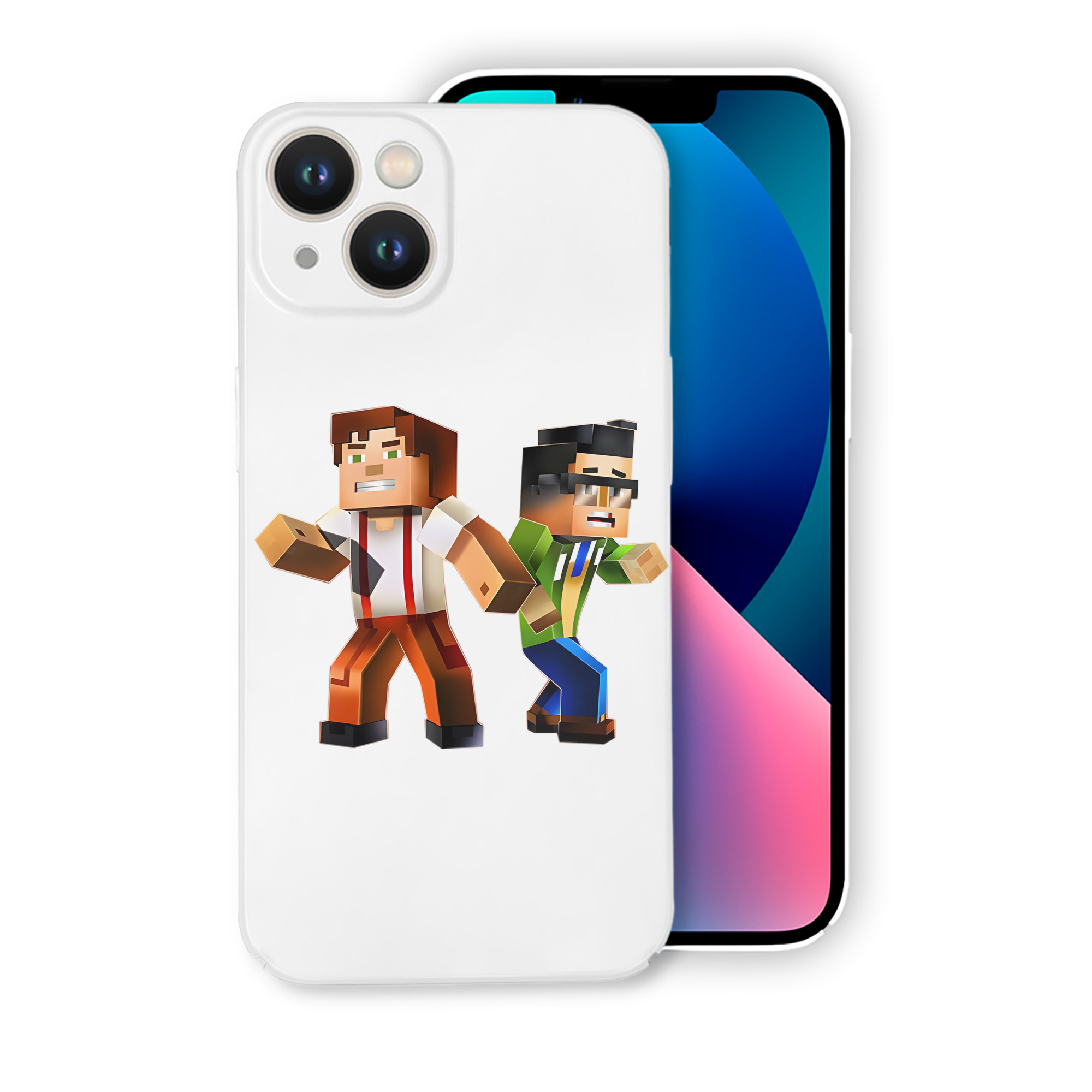 （画像用） マインクラフト ブロックの世界 Minecraft MC Block world 【iPhone 14シリーズ対応】ハードケース