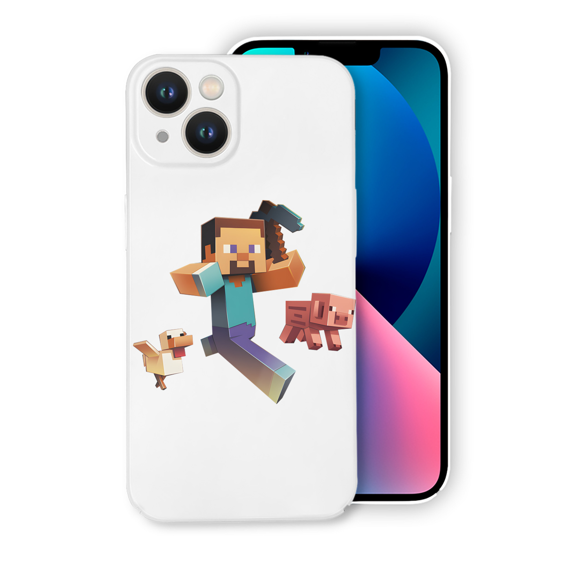 （画像用） マインクラフト ブロックの世界 Minecraft MC Block world 【iPhone 14シリーズ対応】ハードケース