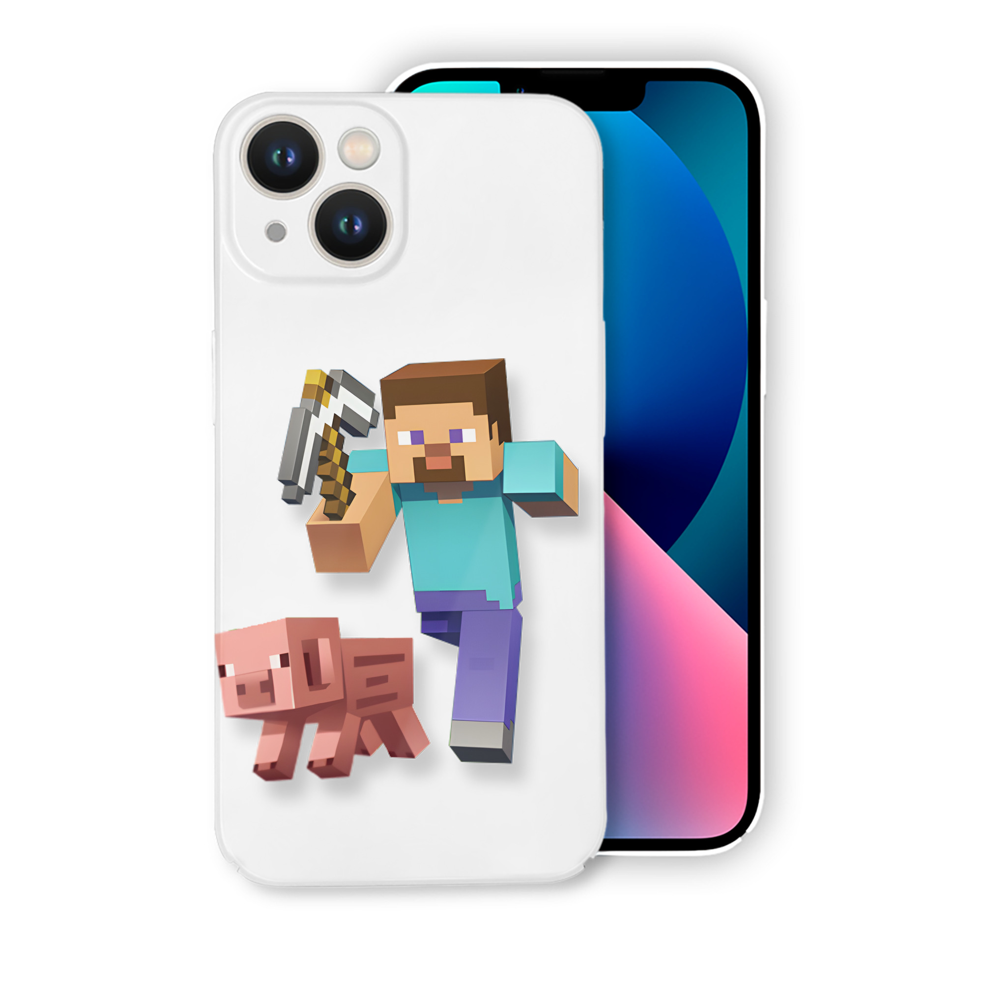 （画像用） マインクラフト ブロックの世界 Minecraft MC Block world 【iPhone 14シリーズ対応】ハードケース