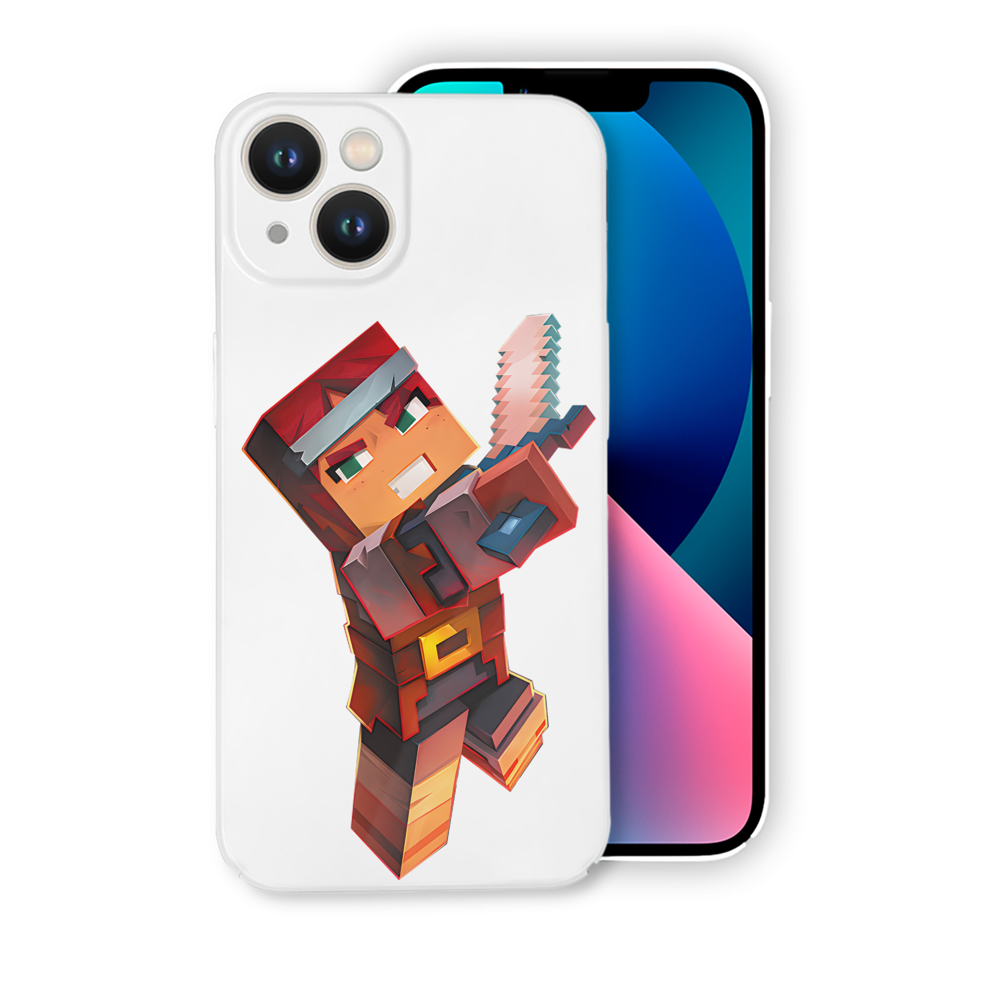 （画像用） マインクラフト ブロックの世界 Minecraft MC Block world 【iPhone 14シリーズ対応】ハードケース
