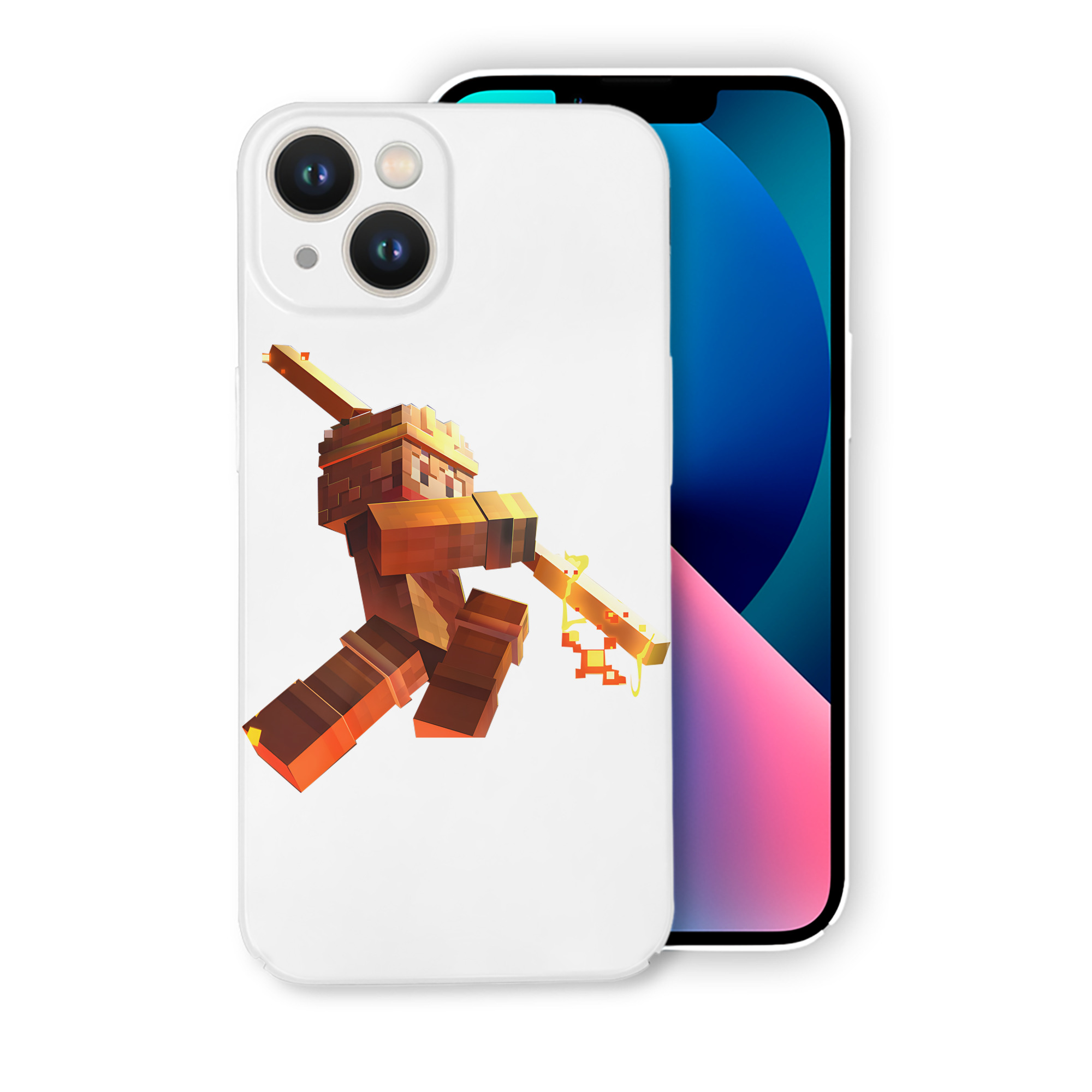 （画像用） マインクラフト ブロックの世界 Minecraft MC Block world 【iPhone 14シリーズ対応】ハードケース