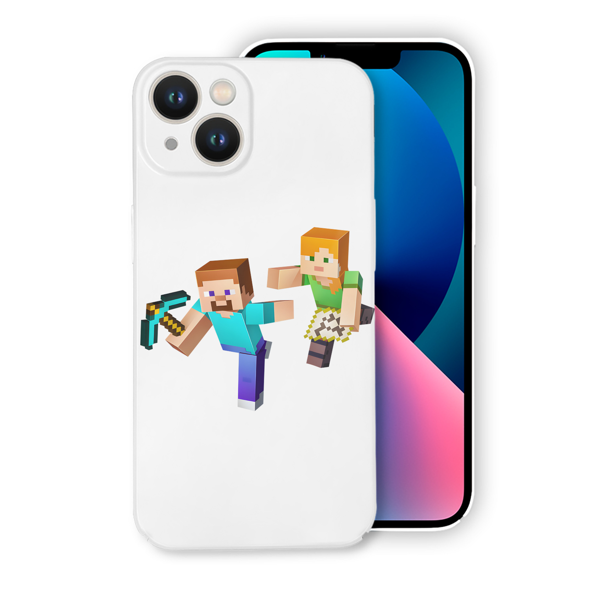 （画像用） マインクラフト ブロックの世界 Minecraft MC Block world 【iPhone 14シリーズ対応】ハードケース