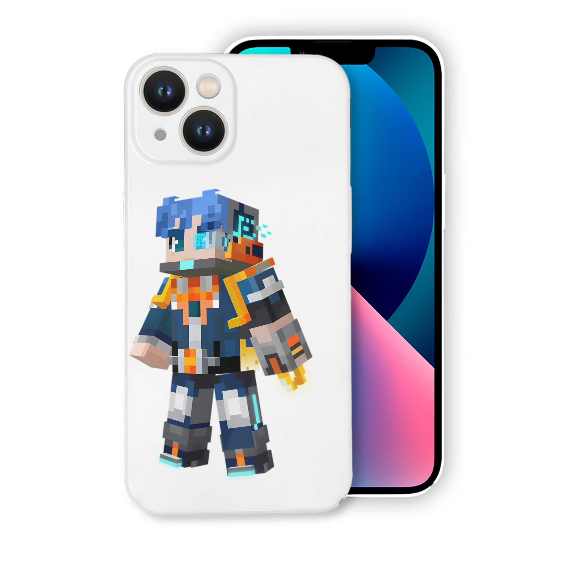 （画像用） マインクラフト ブロックの世界 Minecraft MC Block world 【iPhone 14シリーズ対応】ハードケース