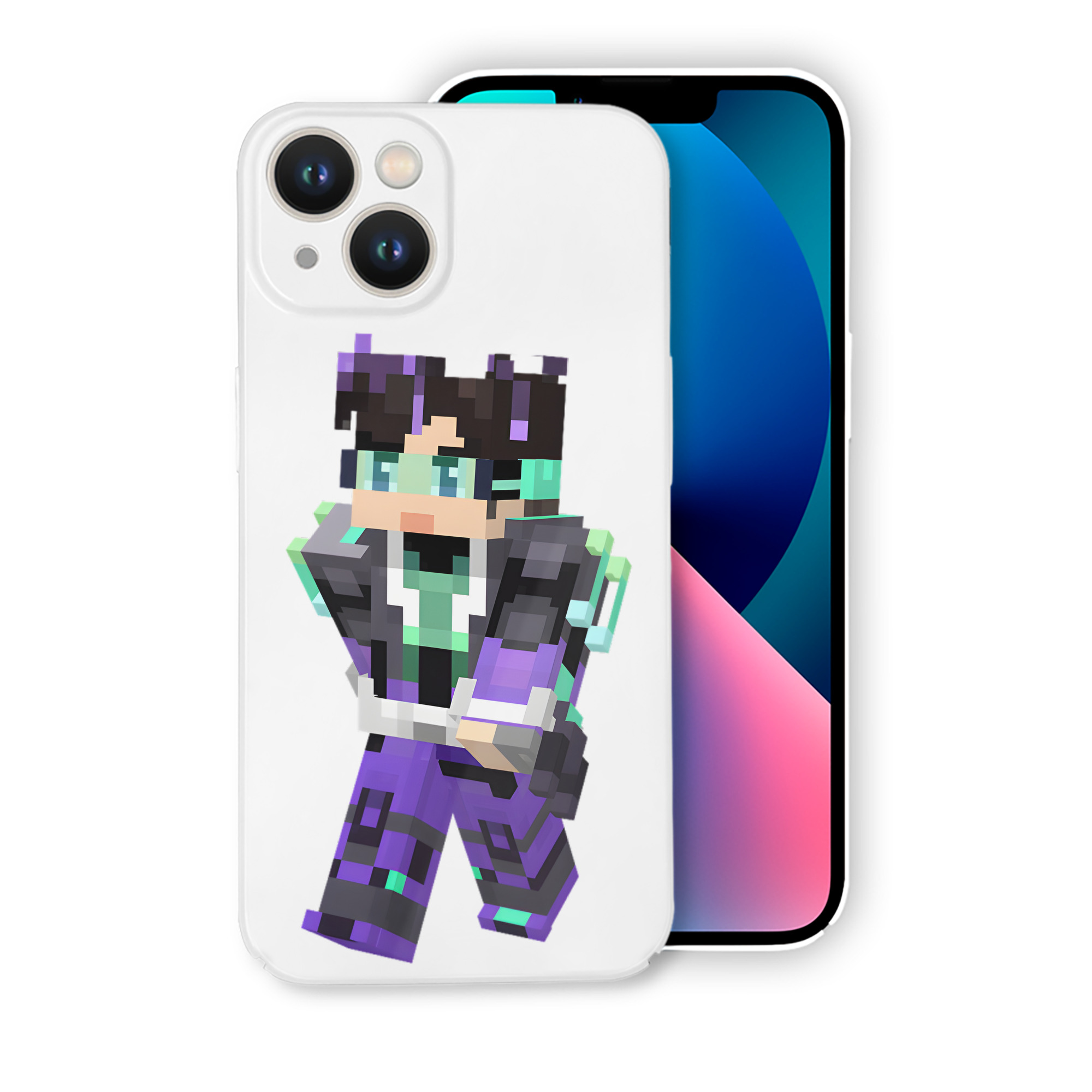 （画像用） マインクラフト ブロックの世界 Minecraft MC Block world 【iPhone 14シリーズ対応】ハードケース