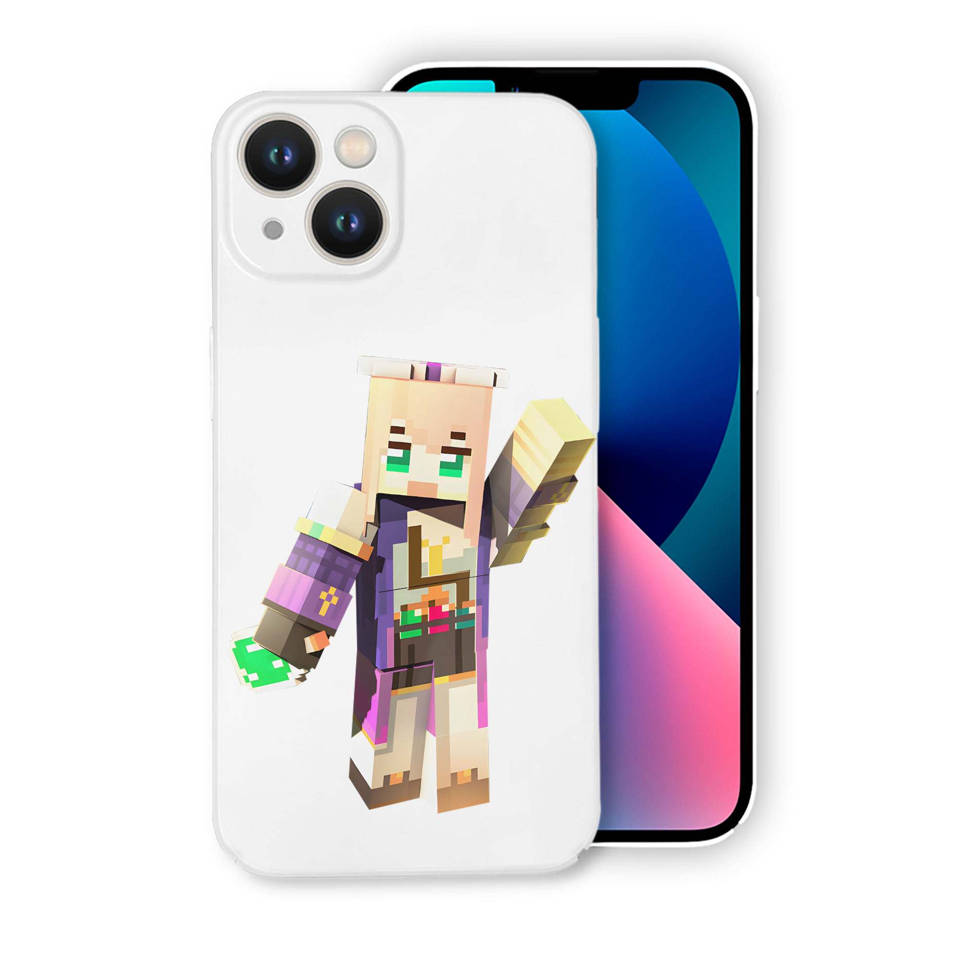 （画像用） マインクラフト ブロックの世界 Minecraft MC Block world 【iPhone 14シリーズ対応】ハードケース