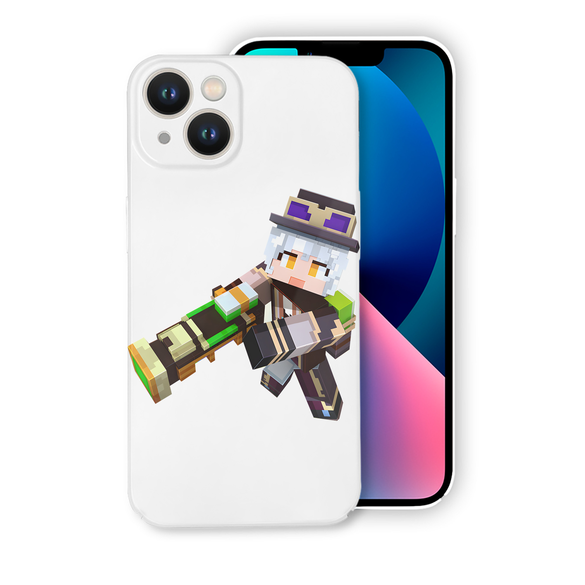 （画像用） マインクラフト ブロックの世界 Minecraft MC Block world 【iPhone 14シリーズ対応】ハードケース