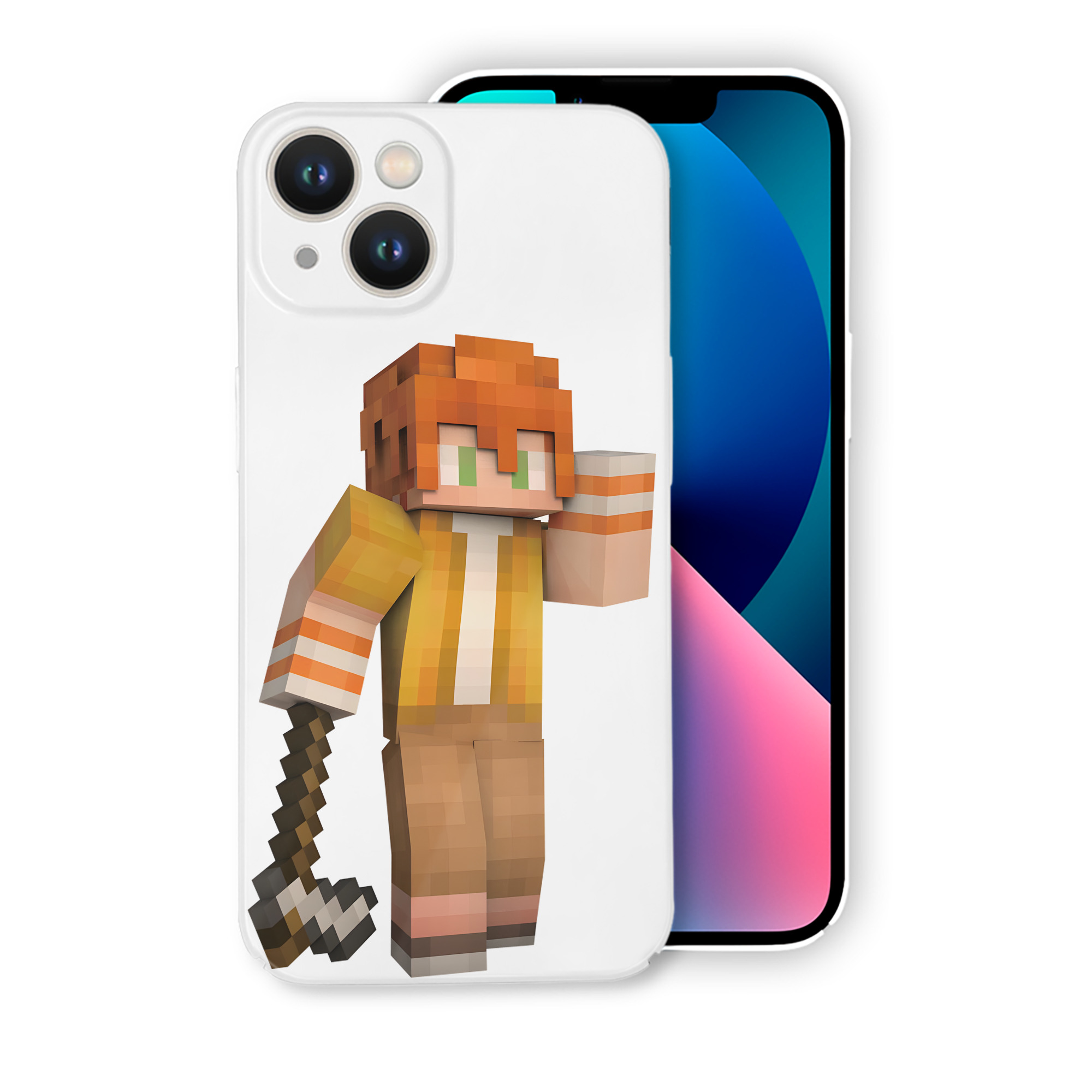 （画像用） マインクラフト ブロックの世界 Minecraft MC Block world 【iPhone 14シリーズ対応】ハードケース