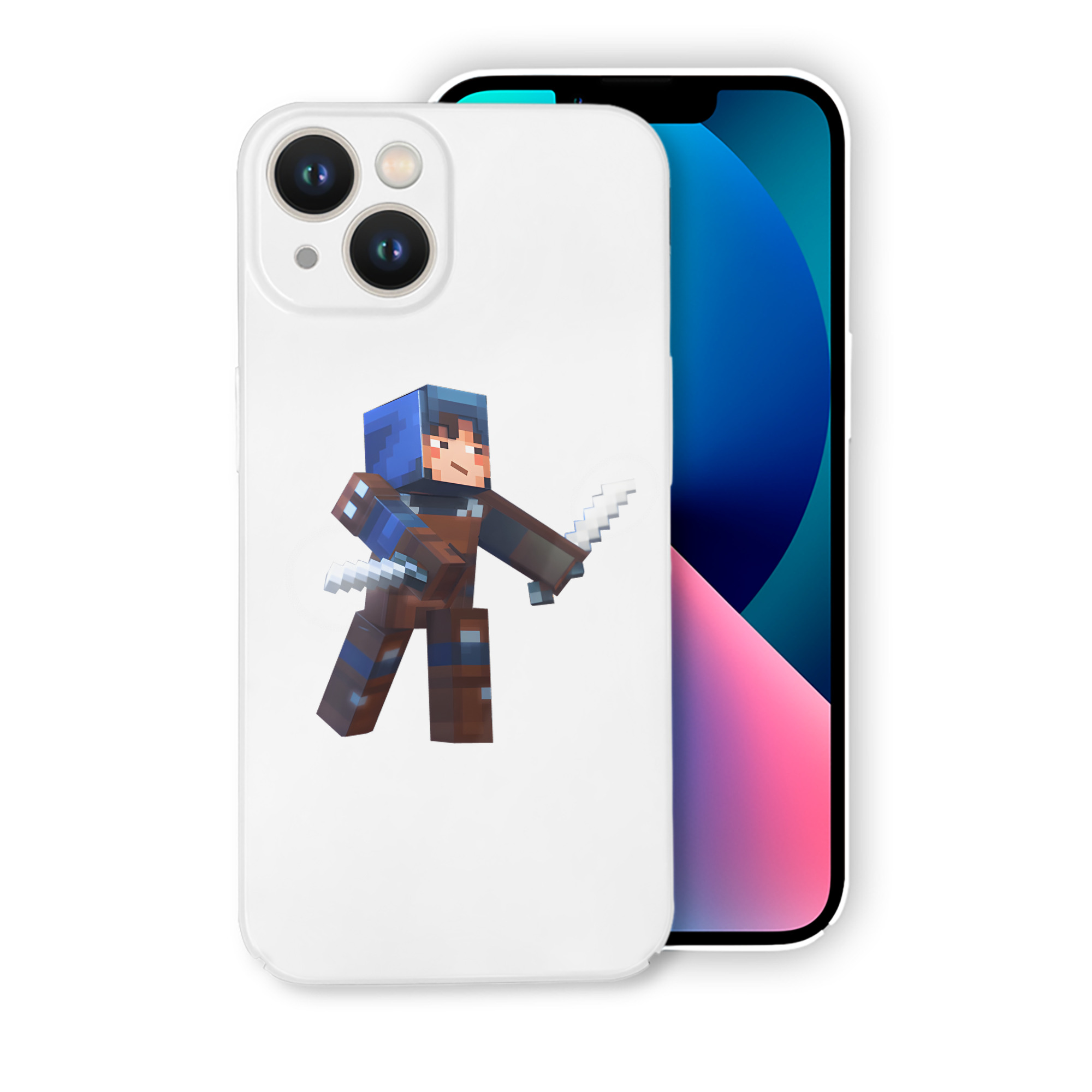 （画像用） マインクラフト ブロックの世界 Minecraft MC Block world 【iPhone 14シリーズ対応】ハードケース