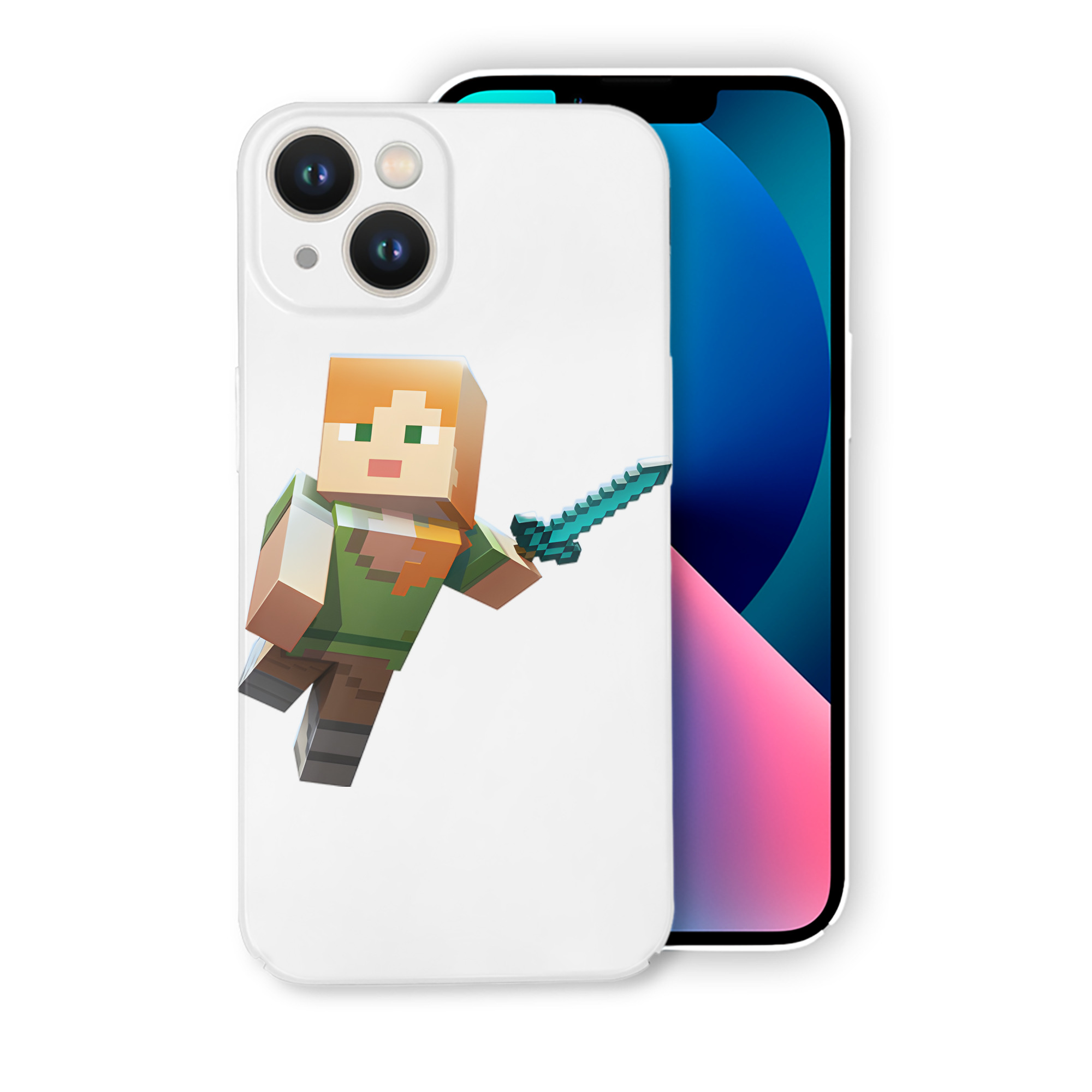 （画像用） マインクラフト ブロックの世界 Minecraft MC Block world 【iPhone 14シリーズ対応】ハードケース