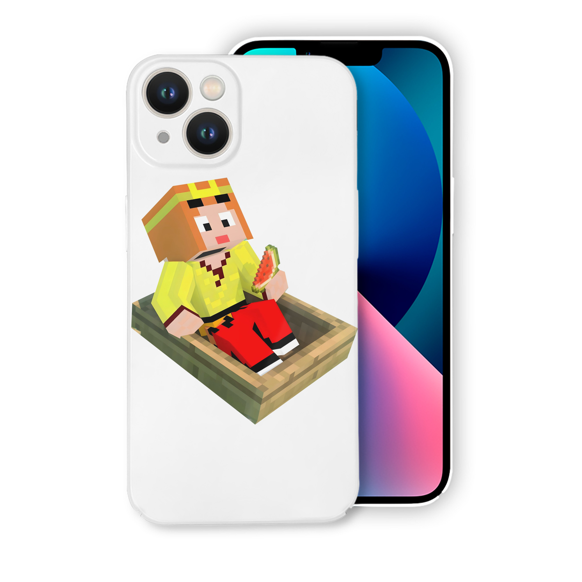 （画像用） マインクラフト ブロックの世界 Minecraft MC Block world 【iPhone 14シリーズ対応】ハードケース