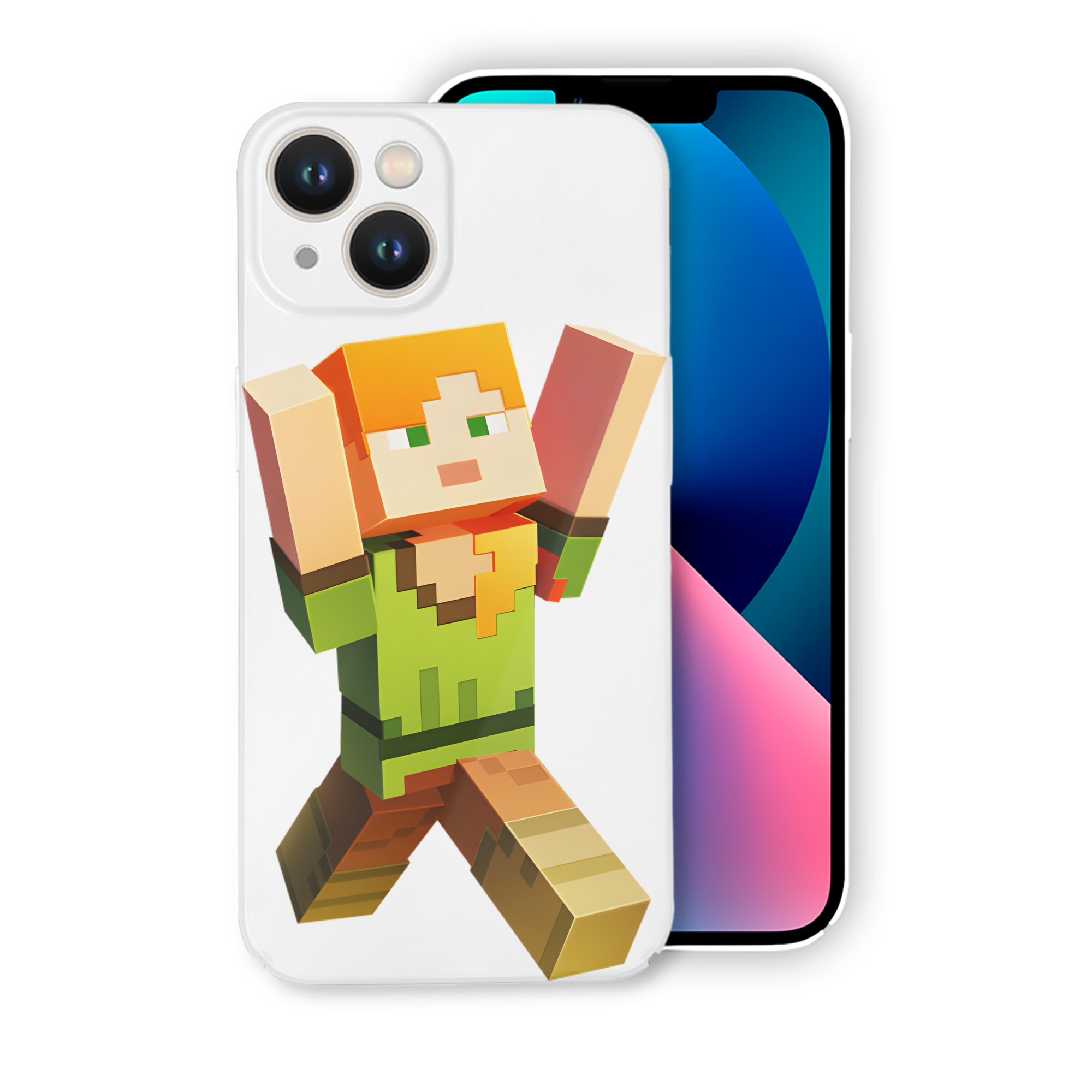 （画像用） マインクラフト ブロックの世界 Minecraft MC Block world 【iPhone 14シリーズ対応】ハードケース