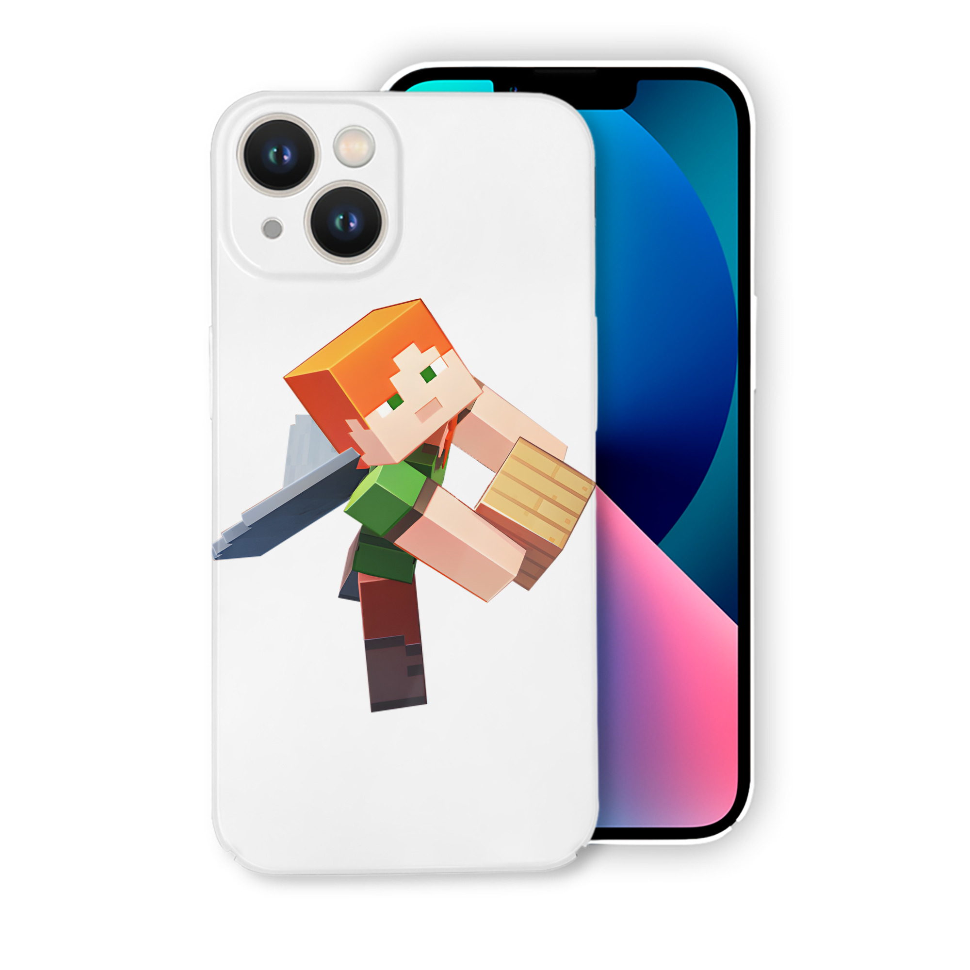 （画像用） マインクラフト ブロックの世界 Minecraft MC Block world 【iPhone 14シリーズ対応】ハードケース