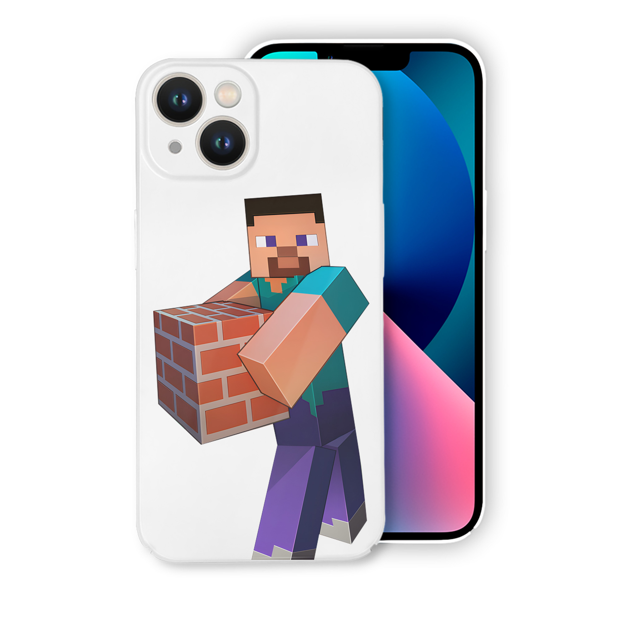 （画像用） マインクラフト ブロックの世界 Minecraft MC Block world 【iPhone 14シリーズ対応】ハードケース