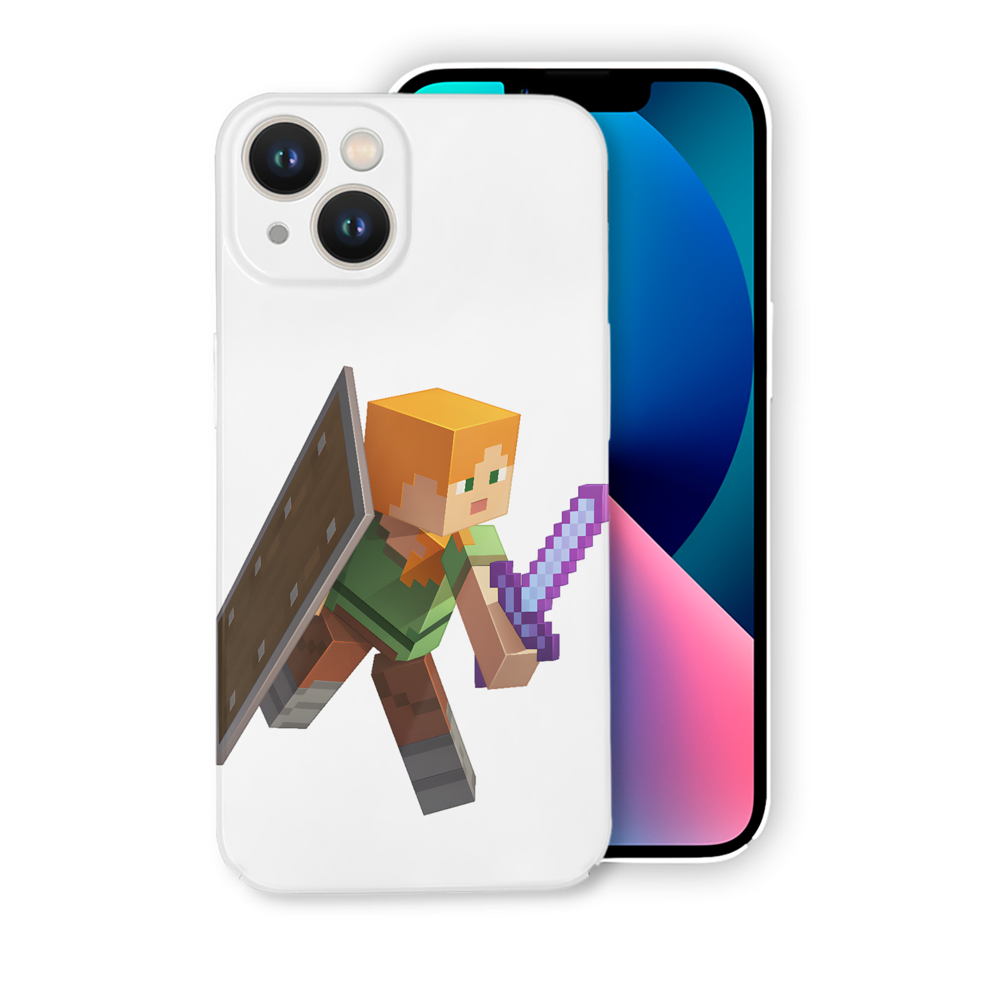 （画像用） マインクラフト ブロックの世界 Minecraft MC Block world 【iPhone 14シリーズ対応】ハードケース