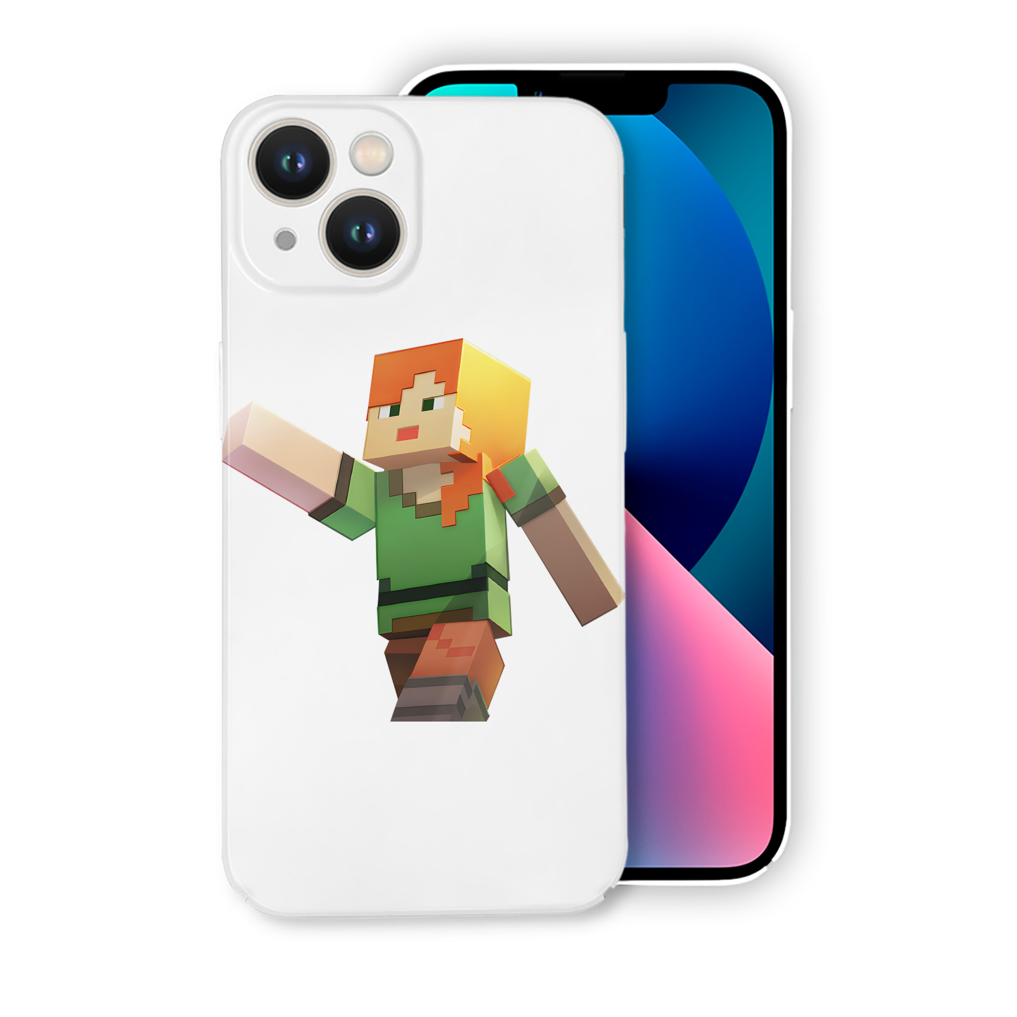 （画像用） マインクラフト ブロックの世界 Minecraft MC Block world 【iPhone 14シリーズ対応】ハードケース