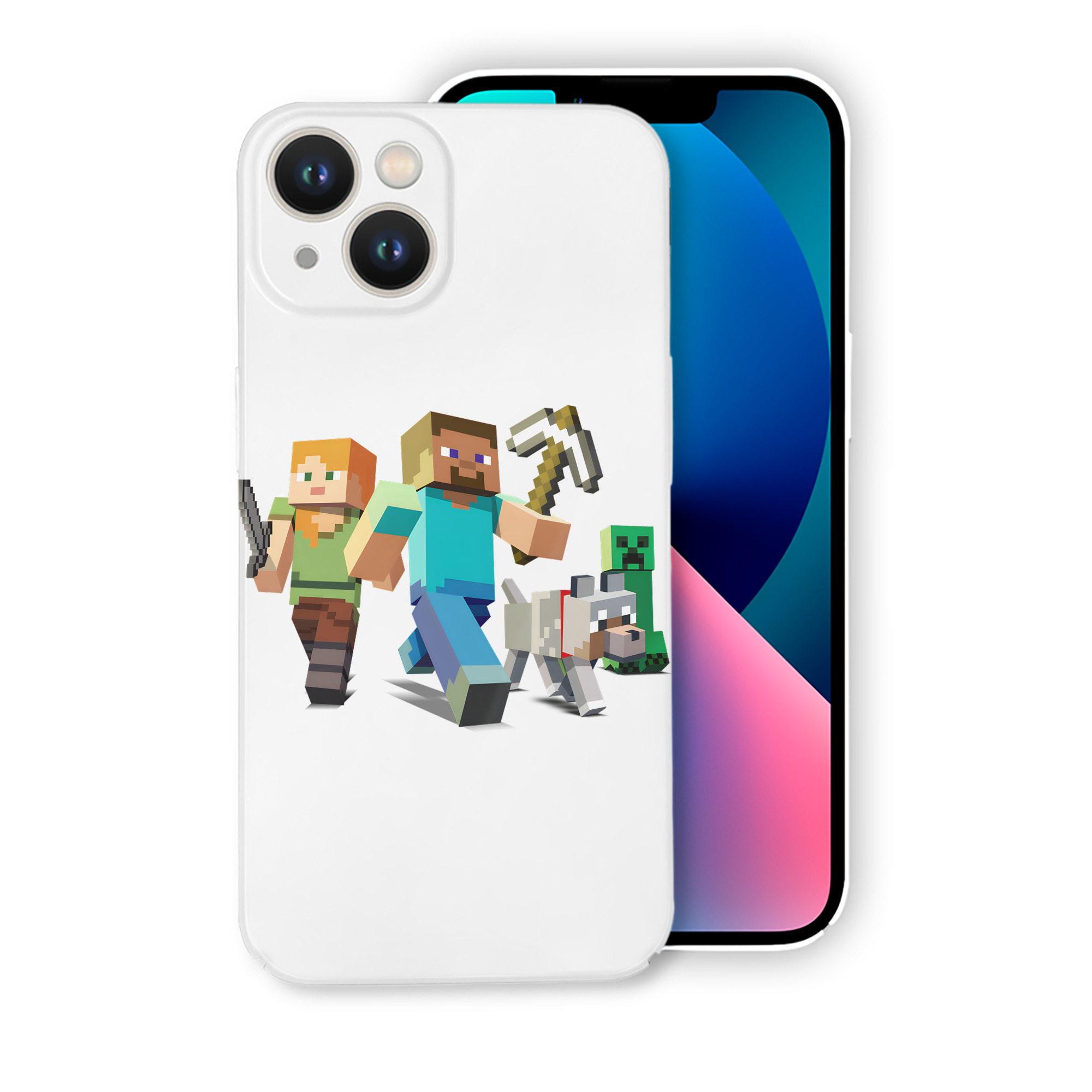 （画像用） マインクラフト ブロックの世界 Minecraft MC Block world 【iPhone 14シリーズ対応】ハードケース