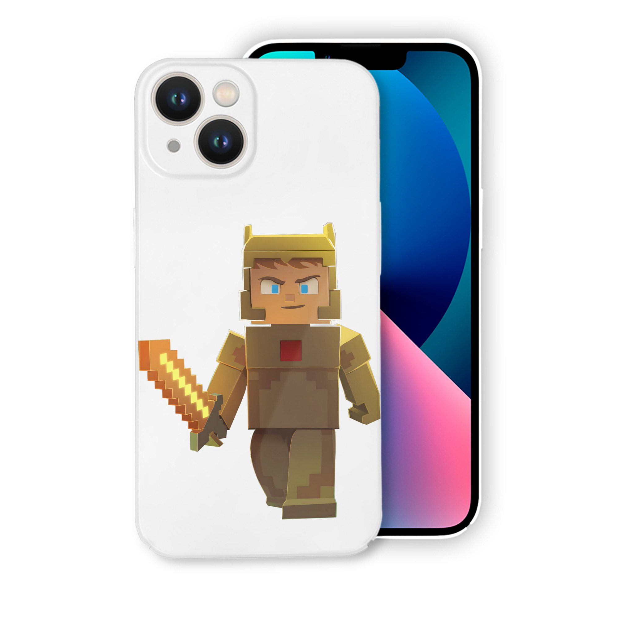 （画像用） マインクラフト ブロックの世界 Minecraft MC Block world 【iPhone 14シリーズ対応】ハードケース