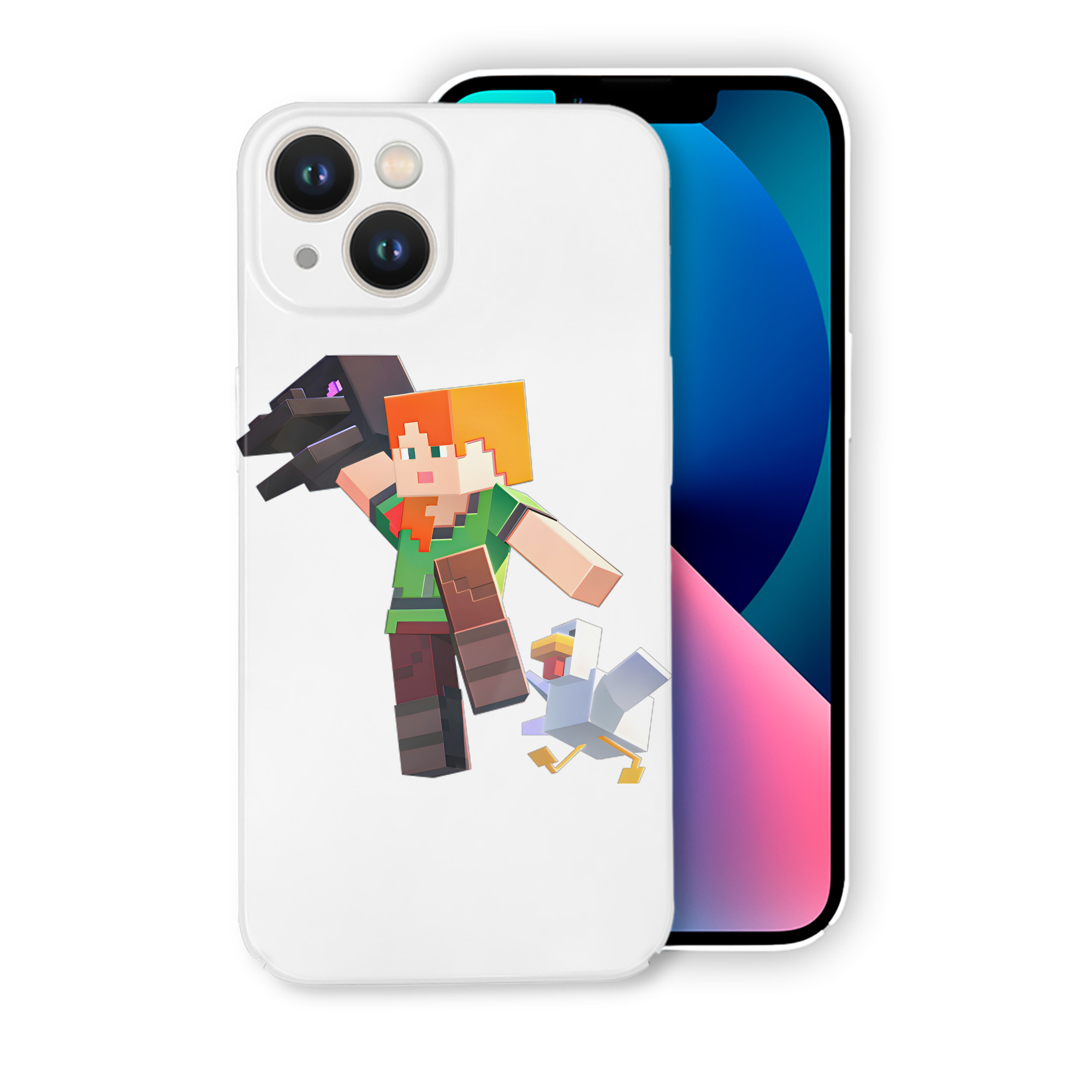 （画像用） マインクラフト ブロックの世界 Minecraft MC Block world 【iPhone 14シリーズ対応】ハードケース
