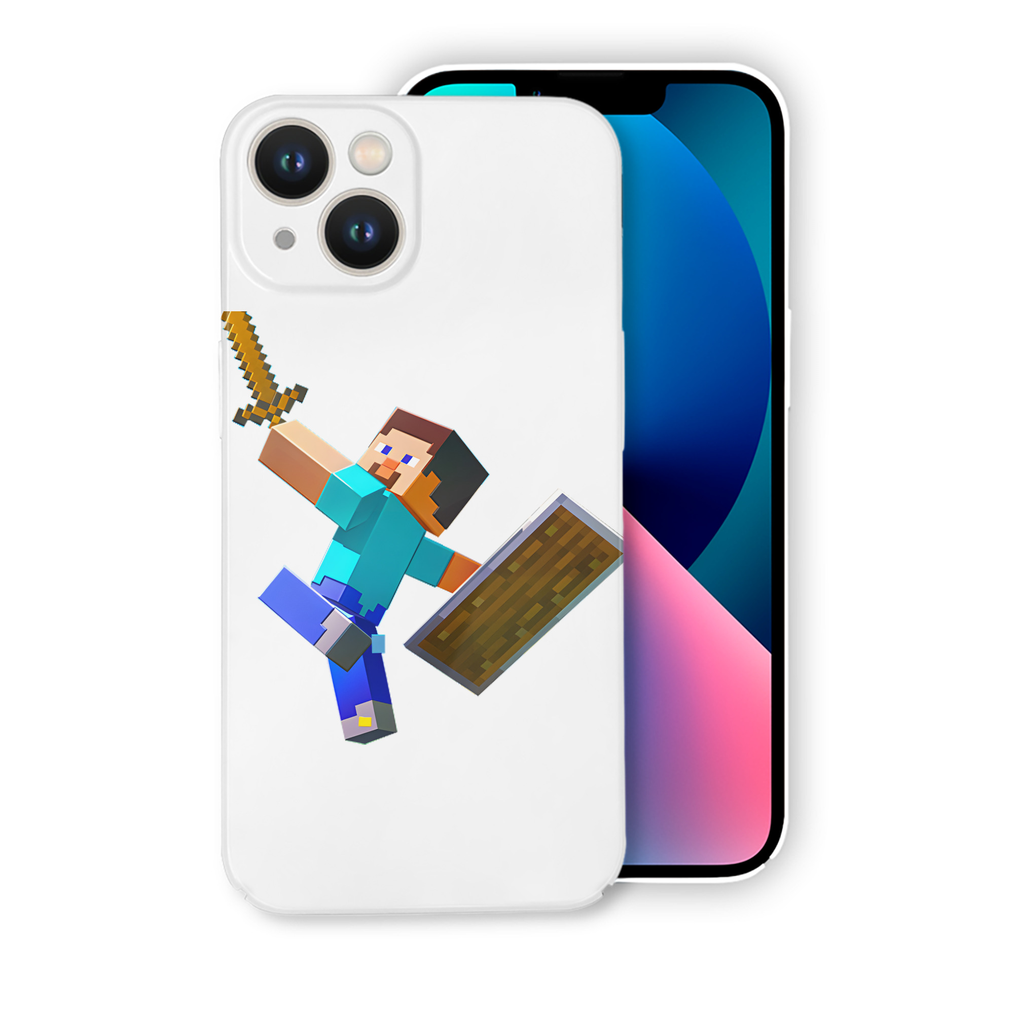 （画像用） マインクラフト ブロックの世界 Minecraft MC Block world 【iPhone 14シリーズ対応】ハードケース