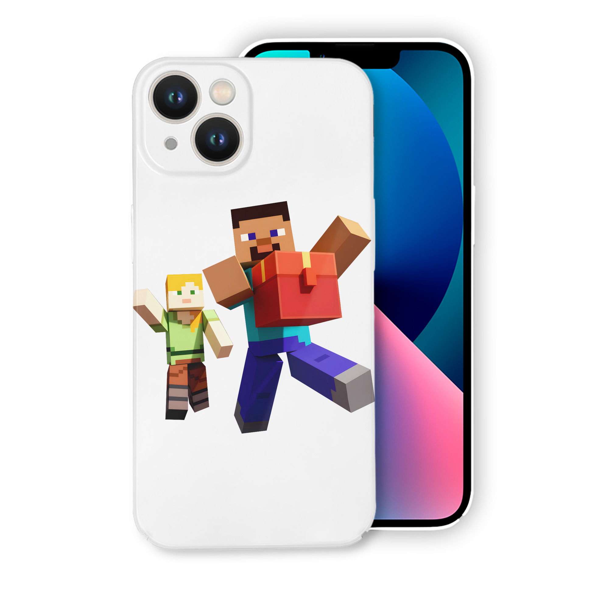 （画像用） マインクラフト ブロックの世界 Minecraft MC Block world 【iPhone 14シリーズ対応】ハードケース