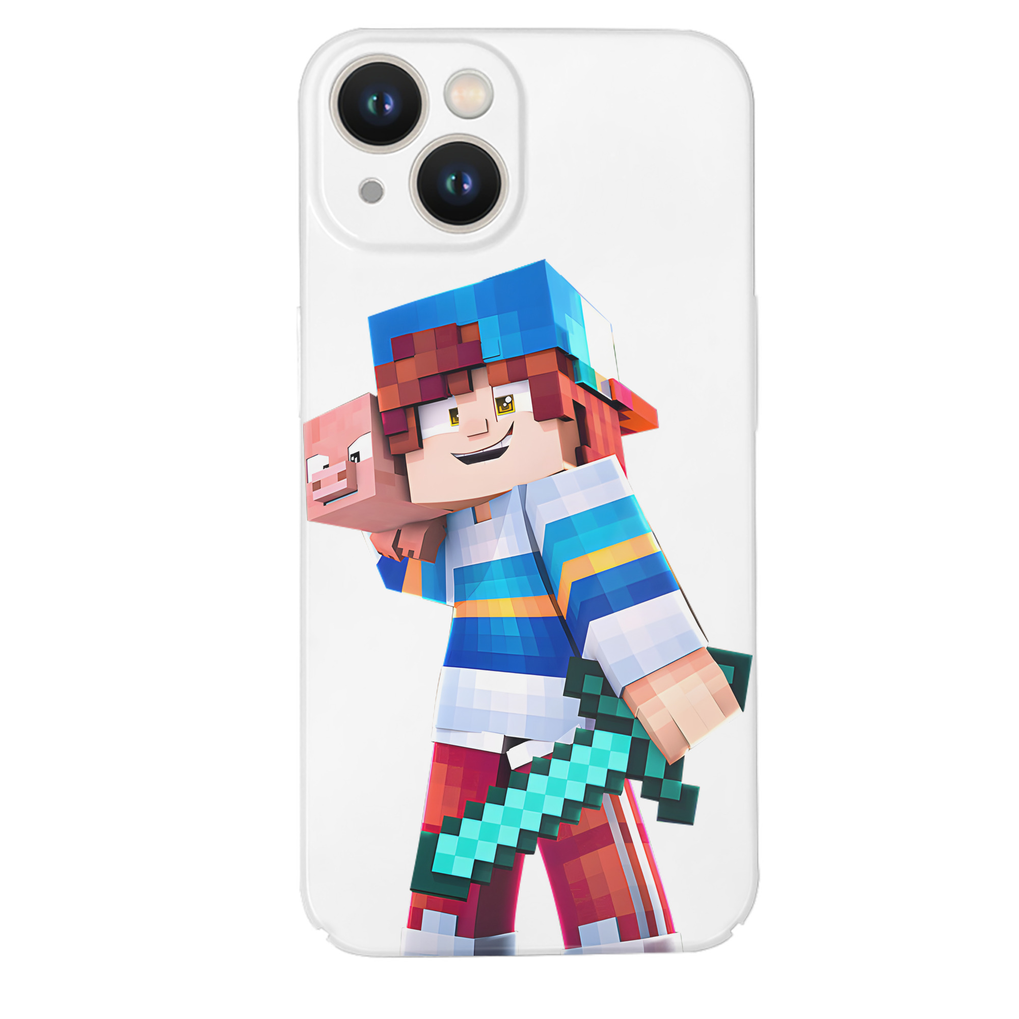 （画像用） マインクラフト ブロックの世界 Minecraft MC Block world 【iPhone 14シリーズ対応】ハードケース