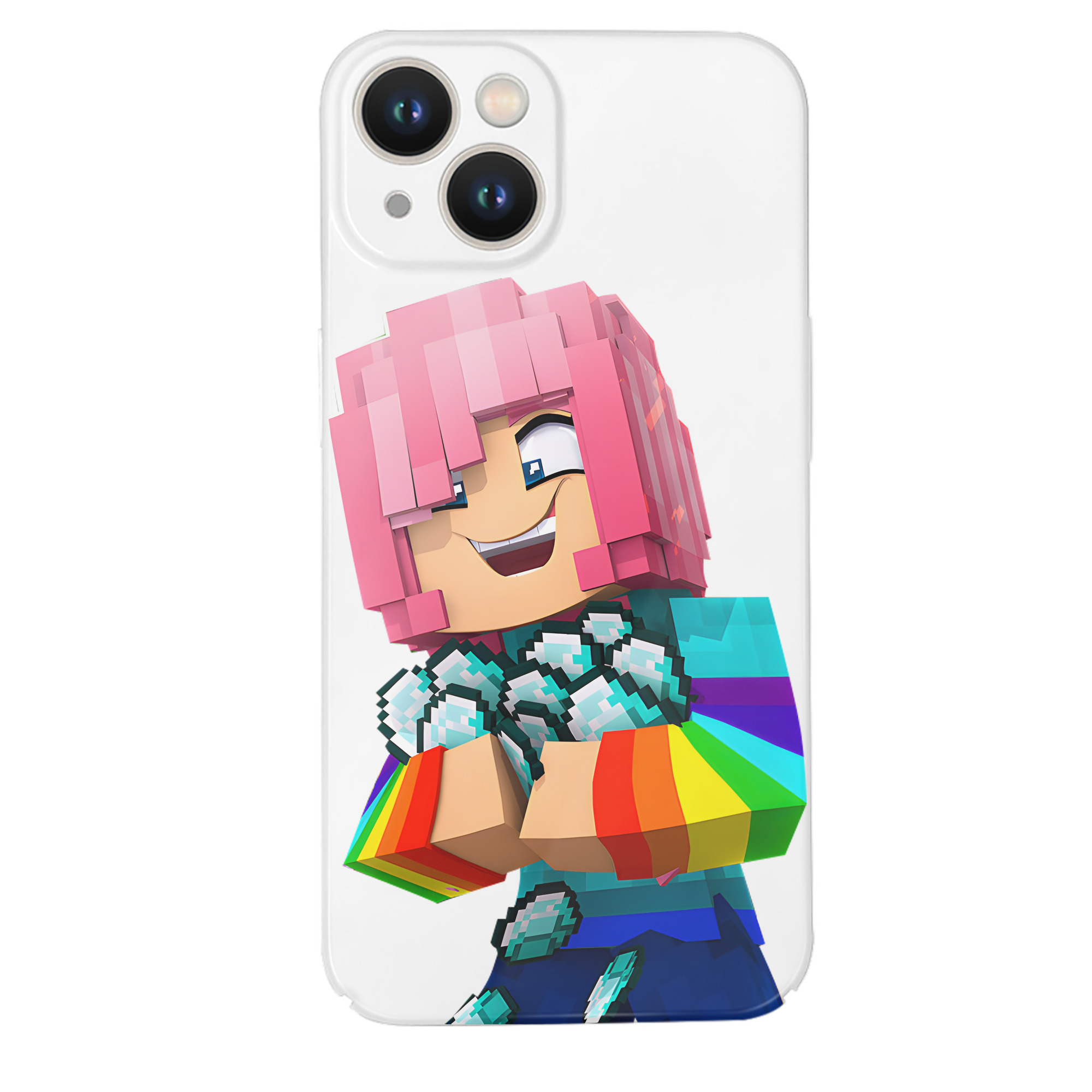 （画像用） マインクラフト ブロックの世界 Minecraft MC Block world 【iPhone 14シリーズ対応】ハードケース