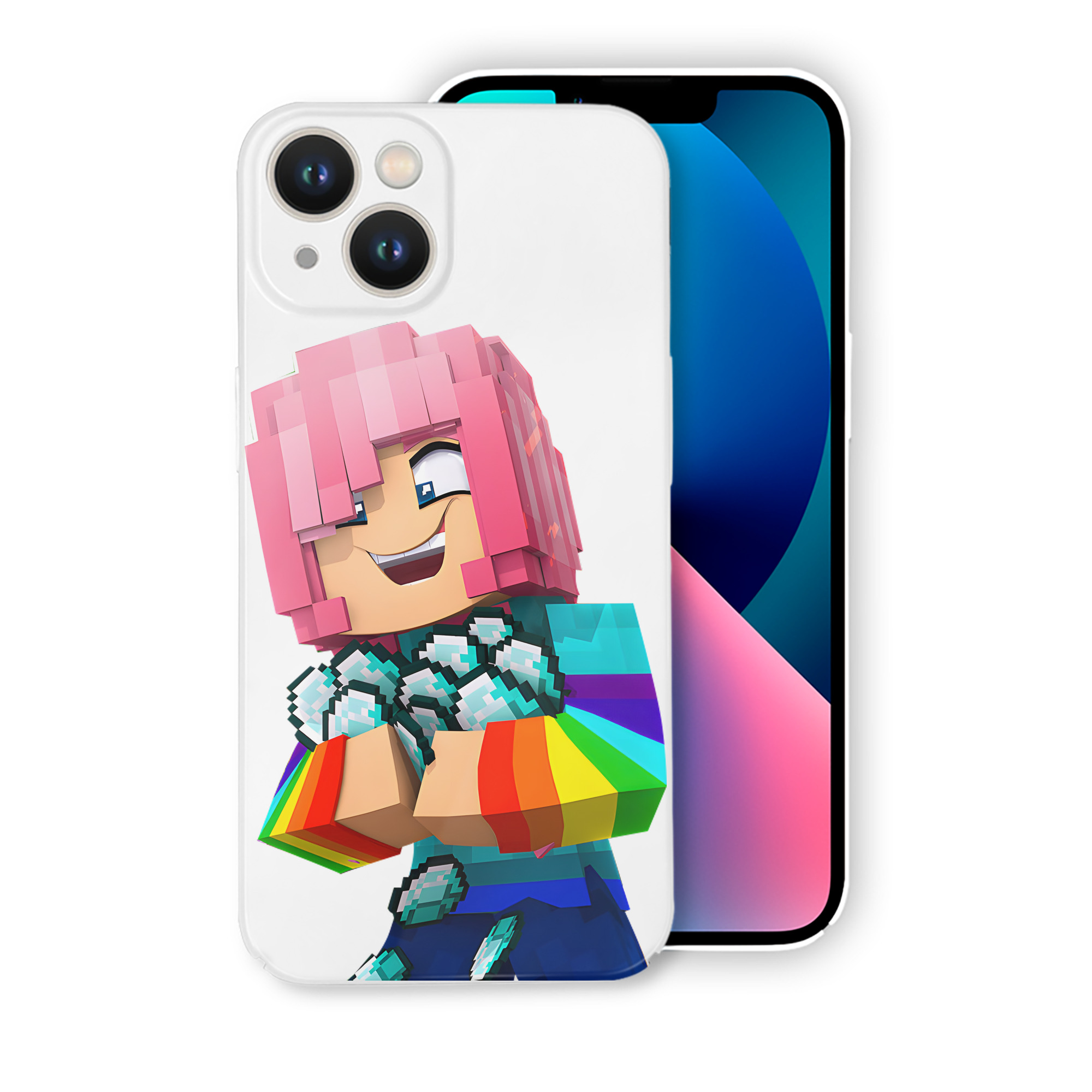 （画像用） マインクラフト ブロックの世界 Minecraft MC Block world 【iPhone 14シリーズ対応】ハードケース