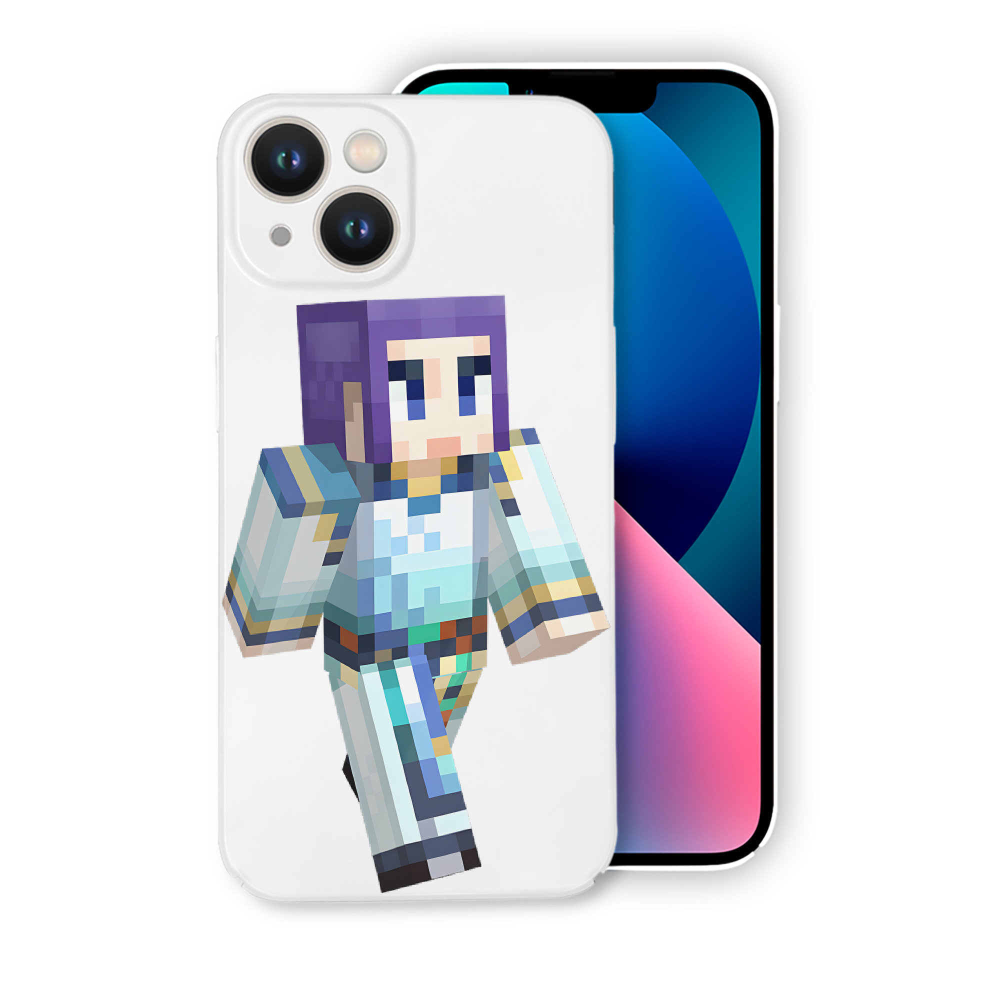 （画像用） マインクラフト ブロックの世界 Minecraft MC Block world 【iPhone 14シリーズ対応】ハードケース