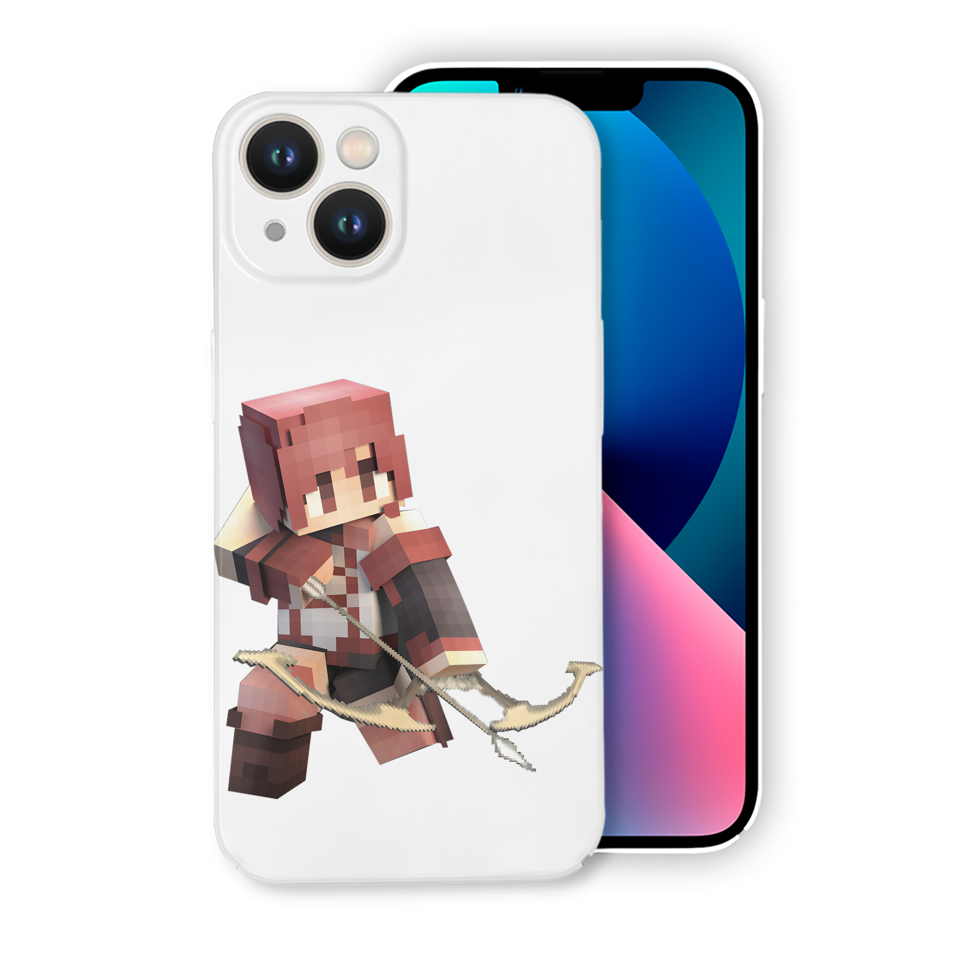 （画像用） マインクラフト ブロックの世界 Minecraft MC Block world 【iPhone 14シリーズ対応】ハードケース