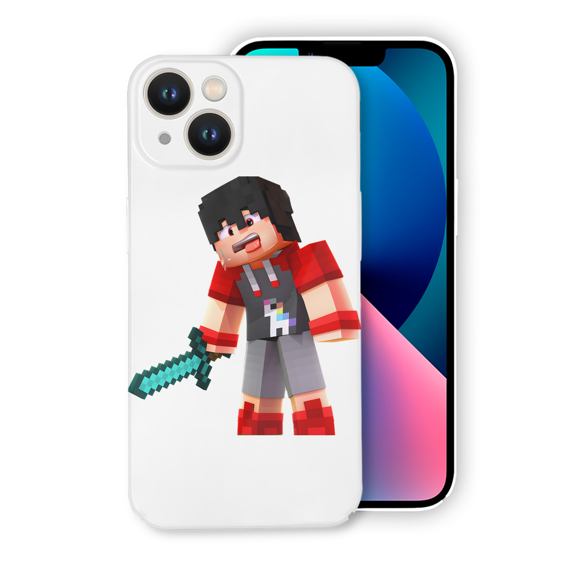 （画像用） マインクラフト ブロックの世界 Minecraft MC Block world 【iPhone 14シリーズ対応】ハードケース