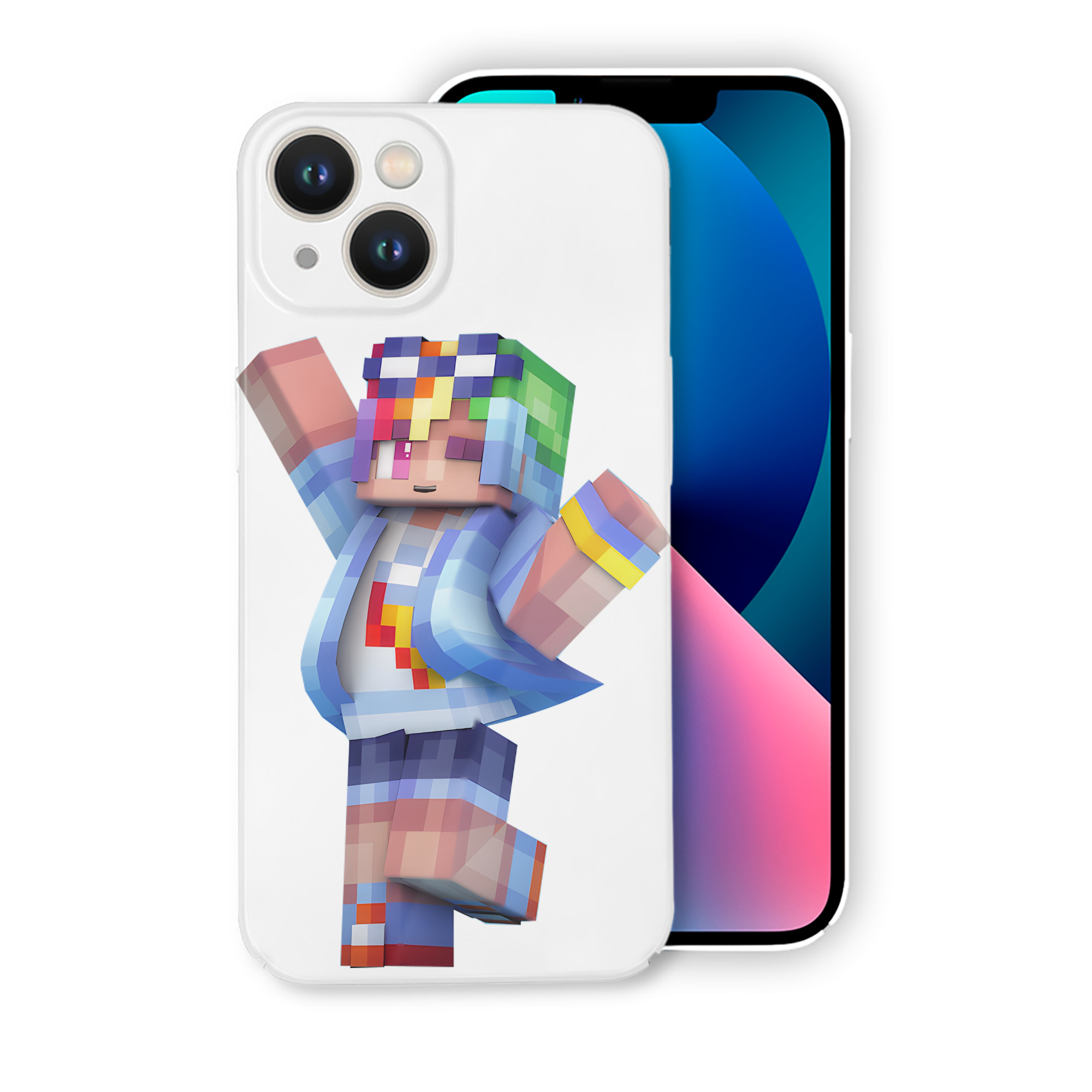 （画像用） マインクラフト ブロックの世界 Minecraft MC Block world 【iPhone 14シリーズ対応】ハードケース