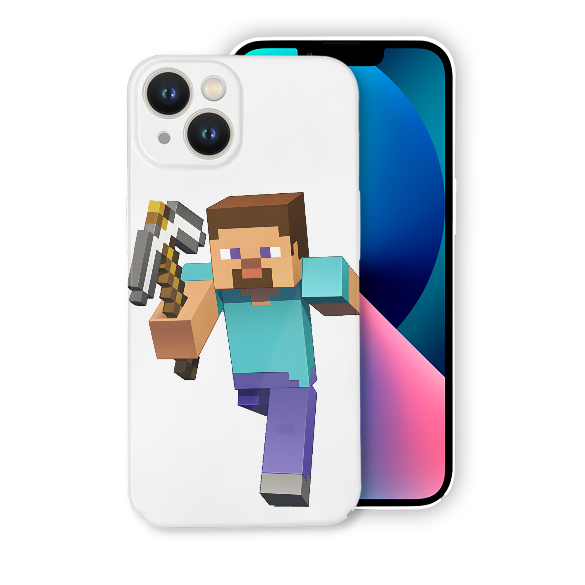 （画像用） マインクラフト ブロックの世界 Minecraft MC Block world 【iPhone 14シリーズ対応】ハードケース