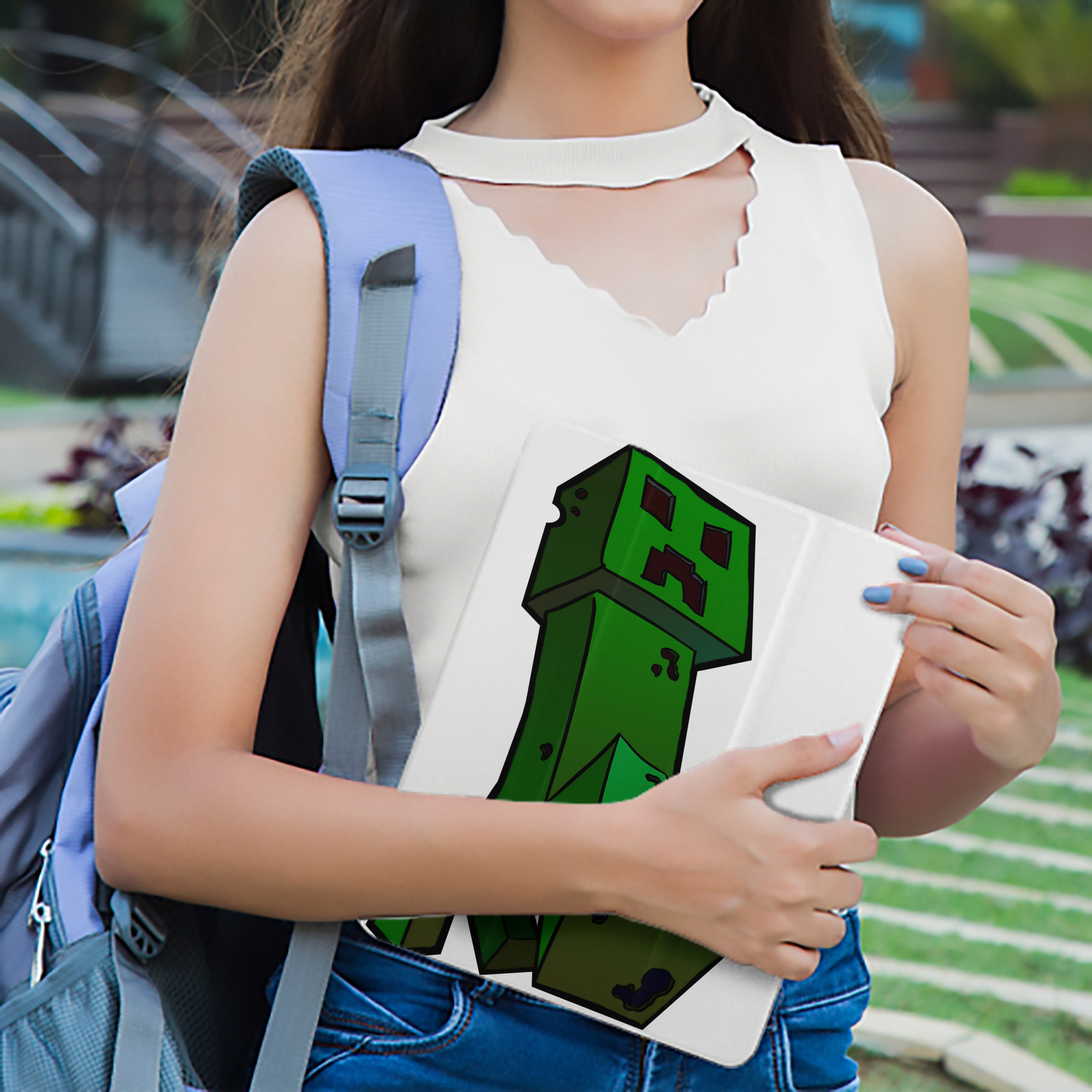 マインクラフト ブロックの世界 Minecraft MC Block world IPad ケース ペン収納付き 三つ折りスタンド PUレザー×シリコン 対応機種9.5/10.5/10.9インチ