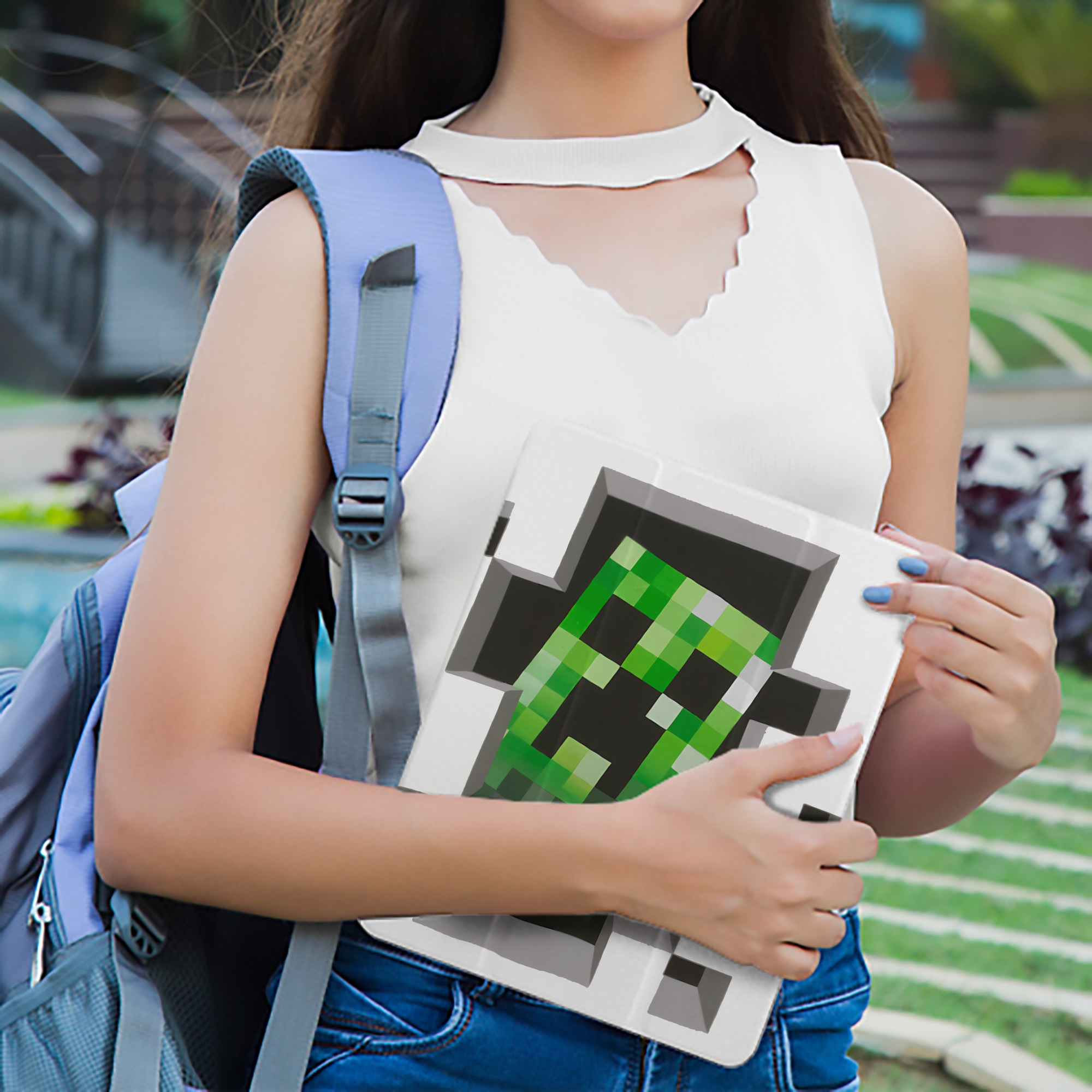 マインクラフト ブロックの世界 Minecraft MC Block world IPad ケース ペン収納付き 三つ折りスタンド PUレザー×シリコン 対応機種9.5/10.5/10.9インチ