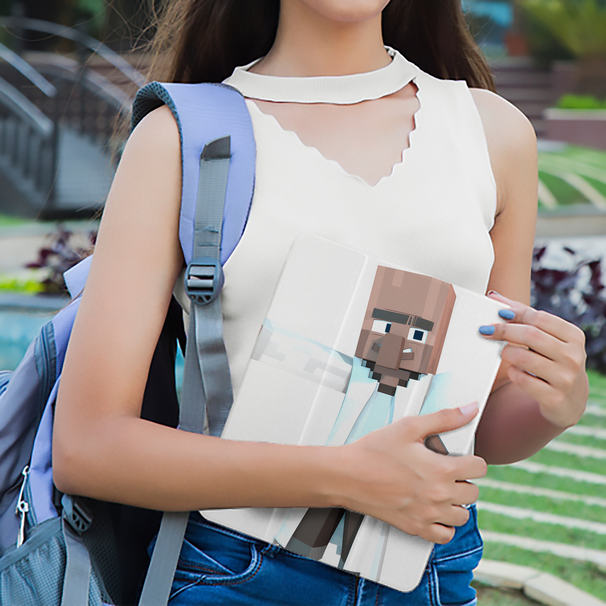 マインクラフト ブロックの世界 Minecraft MC Block world IPad ケース ペン収納付き 三つ折りスタンド PUレザー×シリコン 対応機種9.5/10.5/10.9インチ