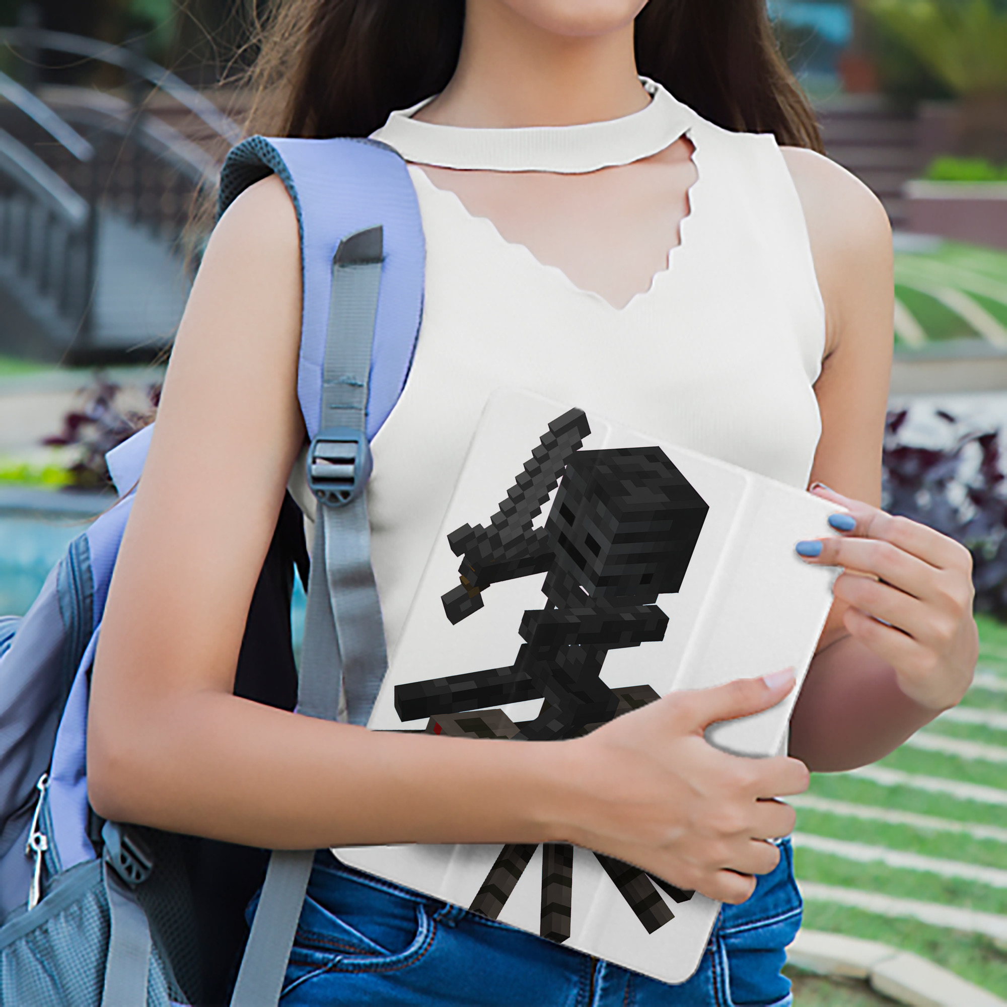 マインクラフト ブロックの世界 Minecraft MC Block world IPad ケース ペン収納付き 三つ折りスタンド PUレザー×シリコン 対応機種9.5/10.5/10.9インチ