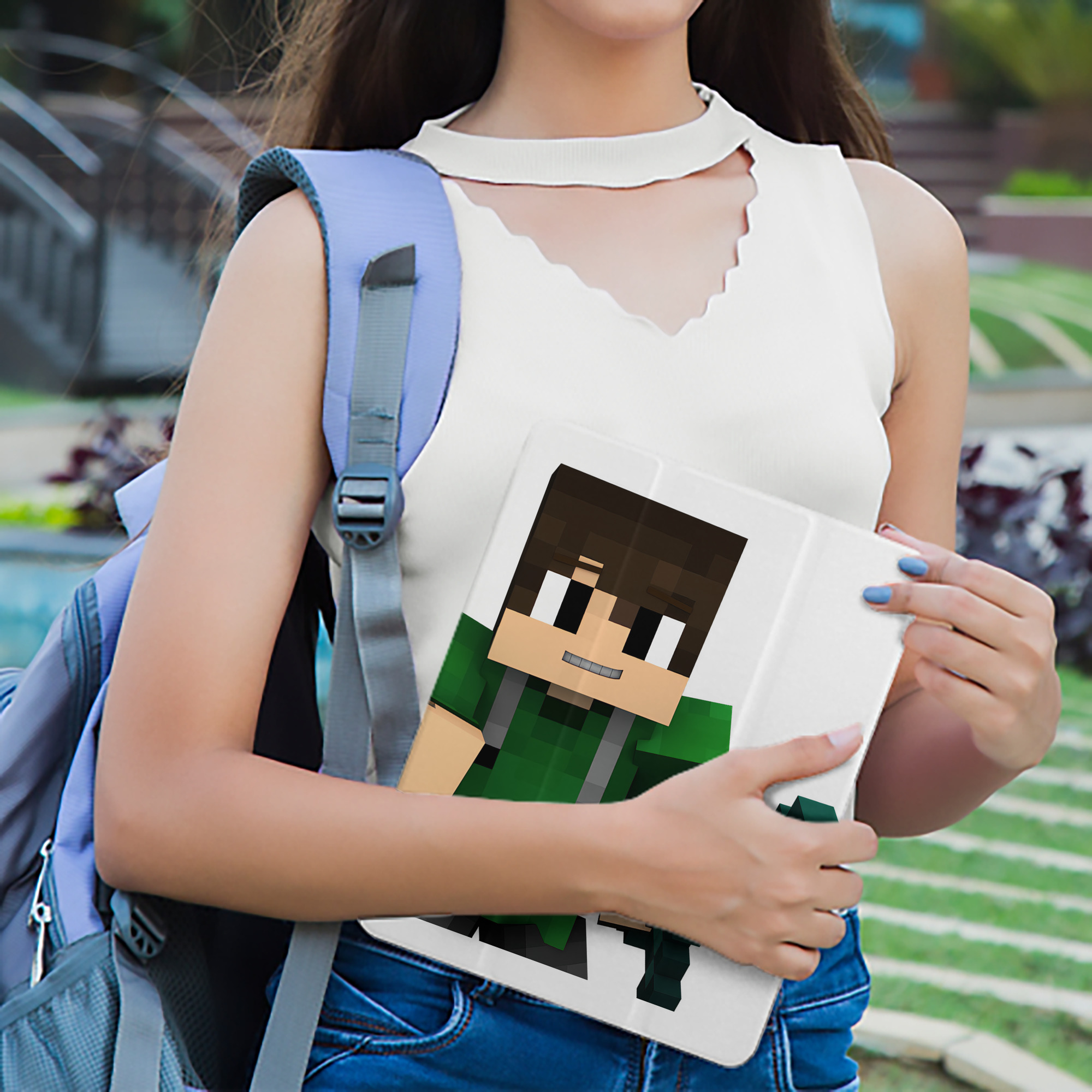 マインクラフト ブロックの世界 Minecraft MC Block world IPad ケース ペン収納付き 三つ折りスタンド PUレザー×シリコン 対応機種9.5/10.5/10.9インチ