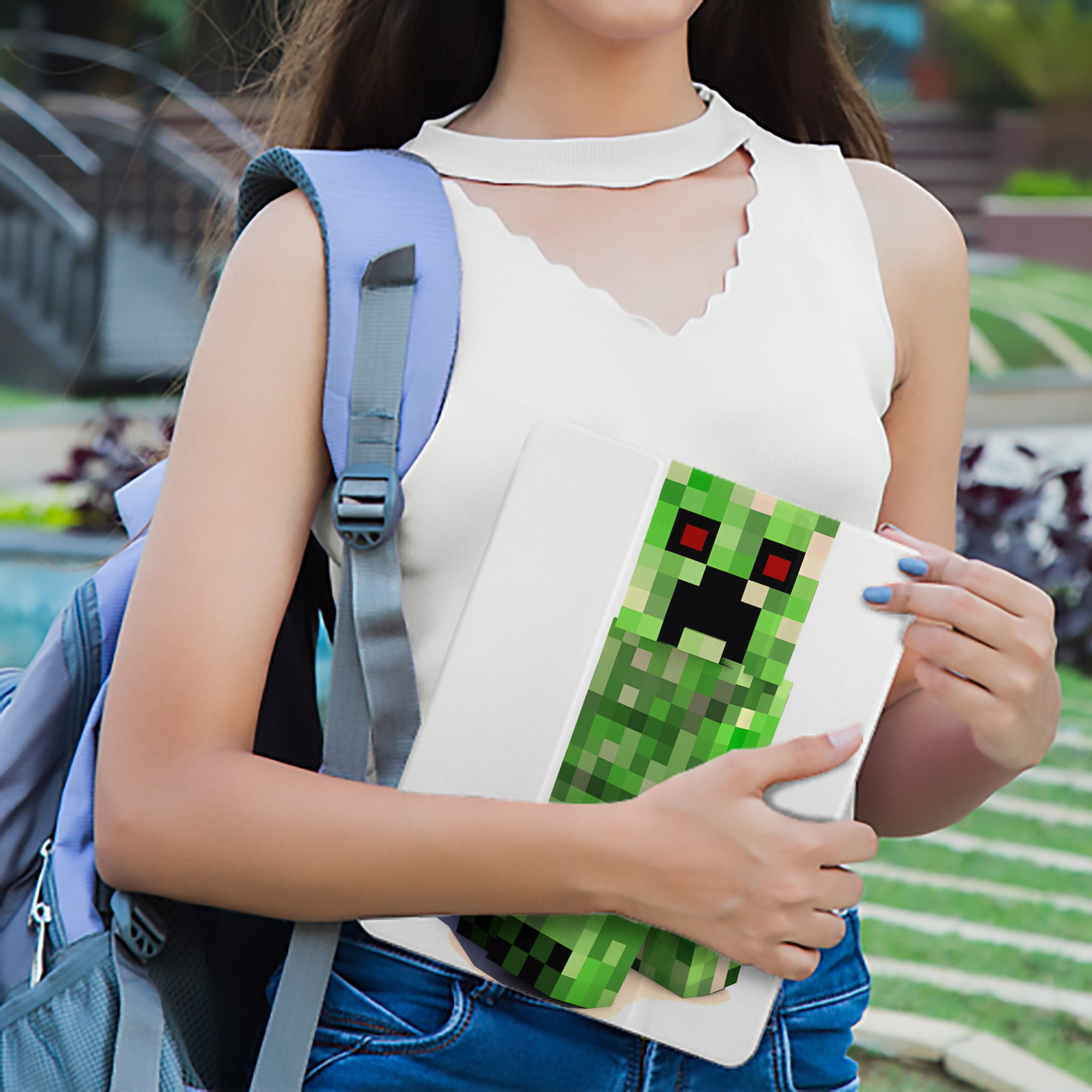 マインクラフト ブロックの世界 Minecraft MC Block world IPad ケース ペン収納付き 三つ折りスタンド PUレザー×シリコン 対応機種9.5/10.5/10.9インチ