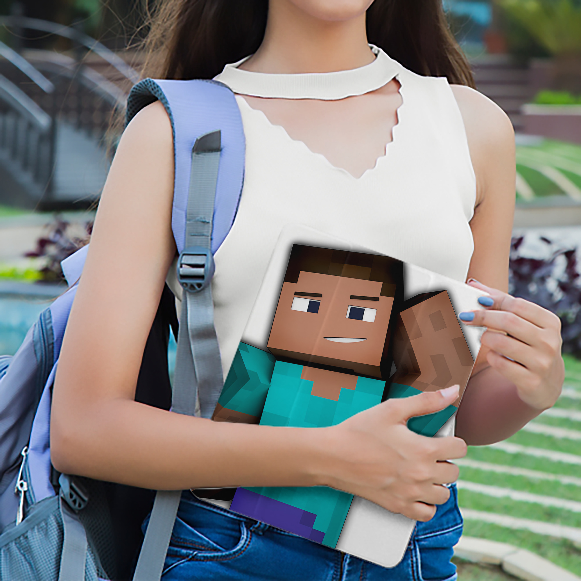 マインクラフト ブロックの世界 Minecraft MC Block world IPad ケース ペン収納付き 三つ折りスタンド PUレザー×シリコン 対応機種9.5/10.5/10.9インチ