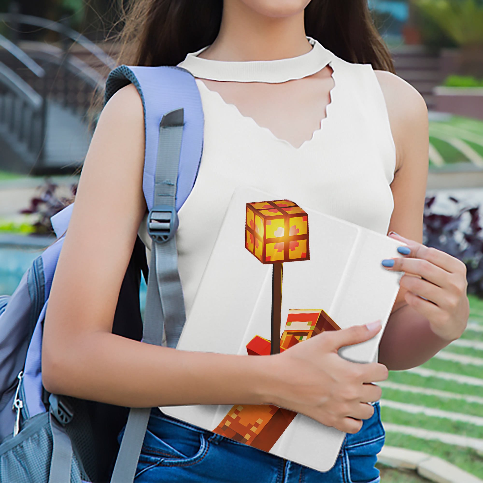 マインクラフト ブロックの世界 Minecraft MC Block world IPad ケース ペン収納付き 三つ折りスタンド PUレザー×シリコン 対応機種9.5/10.5/10.9インチ