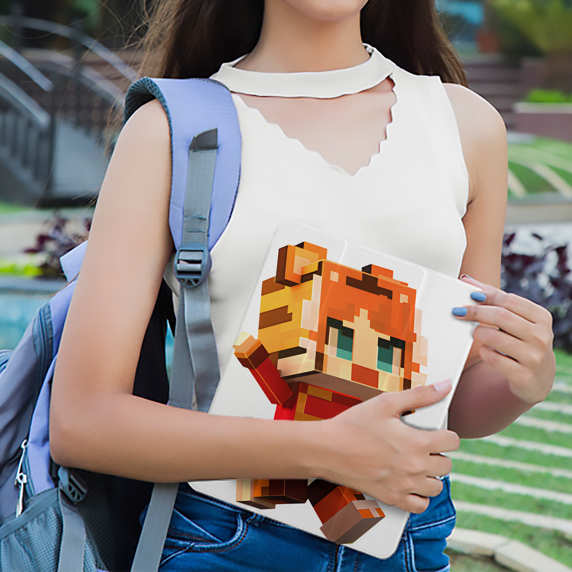 マインクラフト ブロックの世界 Minecraft MC Block world IPad ケース ペン収納付き 三つ折りスタンド PUレザー×シリコン 対応機種9.5/10.5/10.9インチ