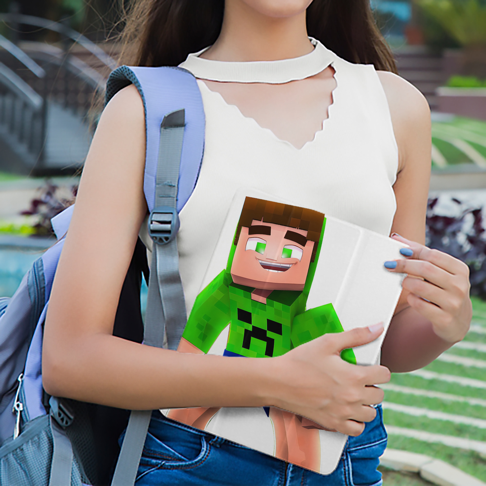 マインクラフト ブロックの世界 Minecraft MC Block world IPad ケース ペン収納付き 三つ折りスタンド PUレザー×シリコン 対応機種9.5/10.5/10.9インチ