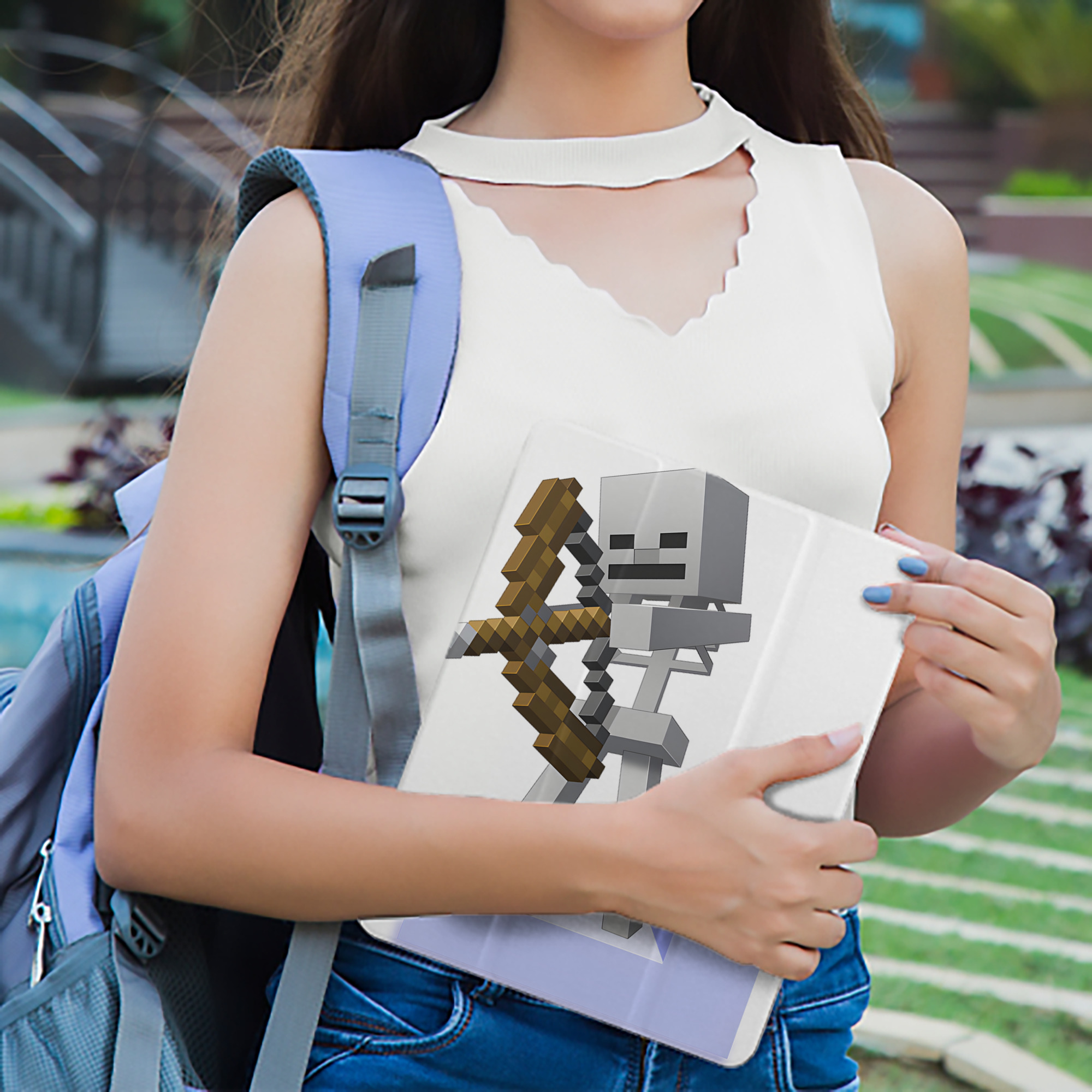 マインクラフト ブロックの世界 Minecraft MC Block world IPad ケース ペン収納付き 三つ折りスタンド PUレザー×シリコン 対応機種9.5/10.5/10.9インチ