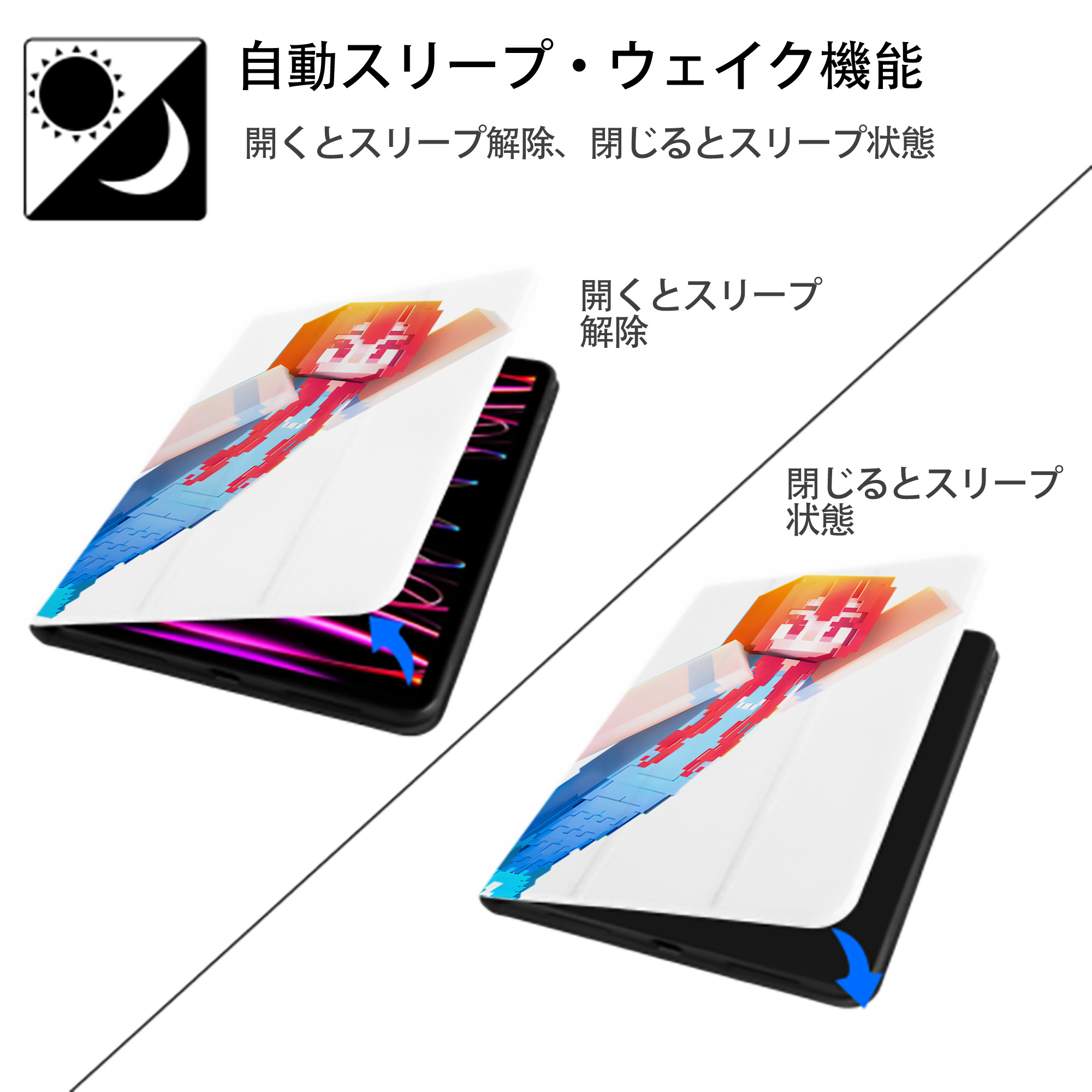 マインクラフト ブロックの世界 Minecraft MC Block world IPad ケース ペン収納付き 三つ折りスタンド PUレザー×シリコン 対応機種9.5/10.5/10.9インチ