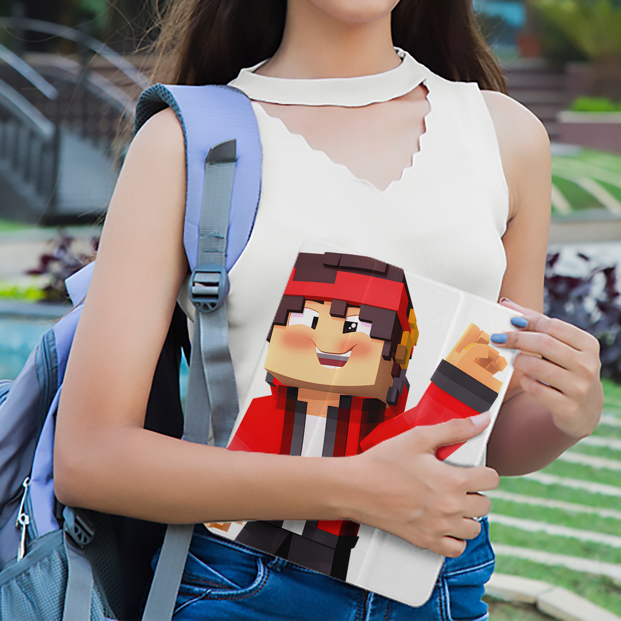マインクラフト ブロックの世界 Minecraft MC Block world IPad ケース ペン収納付き 三つ折りスタンド PUレザー×シリコン 対応機種9.5/10.5/10.9インチ