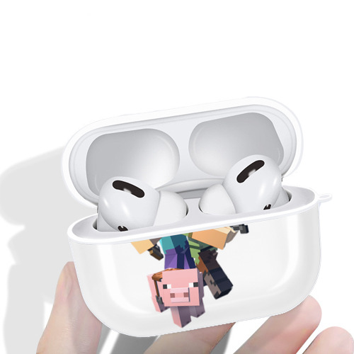 マインクラフト ブロックの世界 Minecraft MC Block world 【AirPods Pro用】ハードシェル保護ケース 耐衝撃・防指紋・カラビナ付き商品仕様