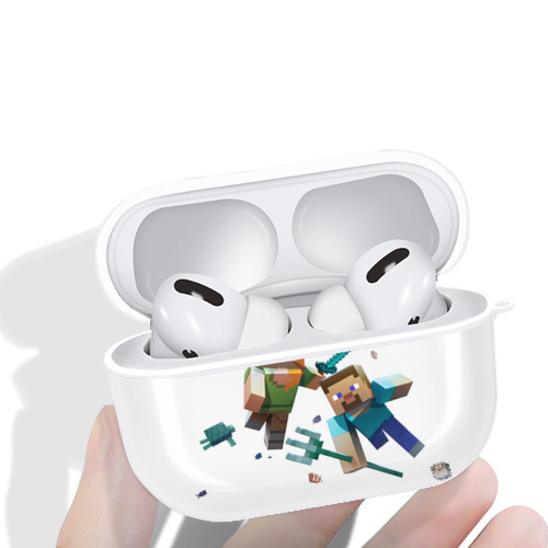 マインクラフト ブロックの世界 Minecraft MC Block world 【AirPods Pro用】ハードシェル保護ケース 耐衝撃・防指紋・カラビナ付き商品仕様