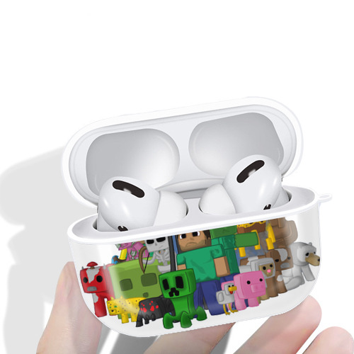 マインクラフト ブロックの世界 Minecraft MC Block world 【AirPods Pro用】ハードシェル保護ケース 耐衝撃・防指紋・カラビナ付き商品仕様