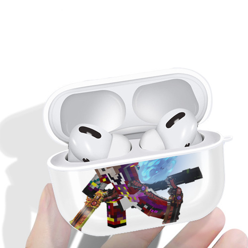 マインクラフト ブロックの世界 Minecraft MC Block world 【AirPods Pro用】ハードシェル保護ケース 耐衝撃・防指紋・カラビナ付き商品仕様
